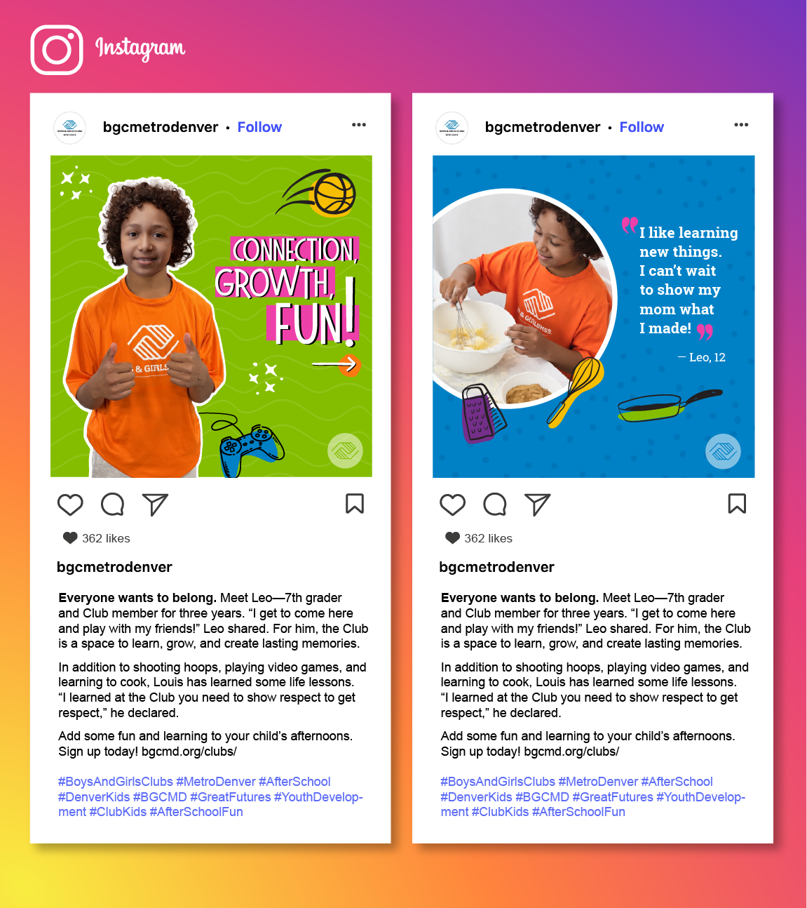 I wrote the post from a blurb I was given. It was meant to match the tone of the organization and Instagram.