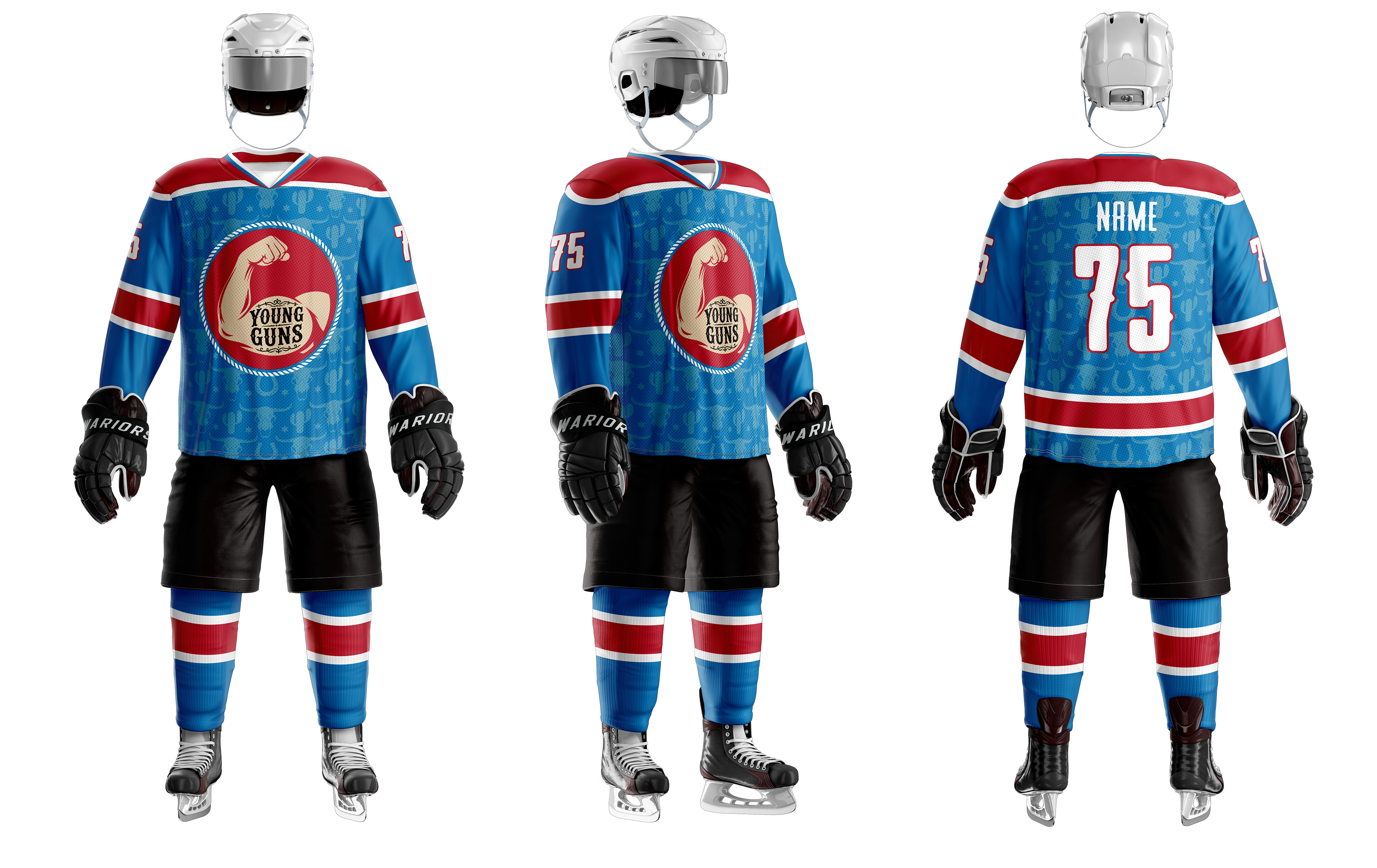Young Guns sublimated v neck hockey jersey