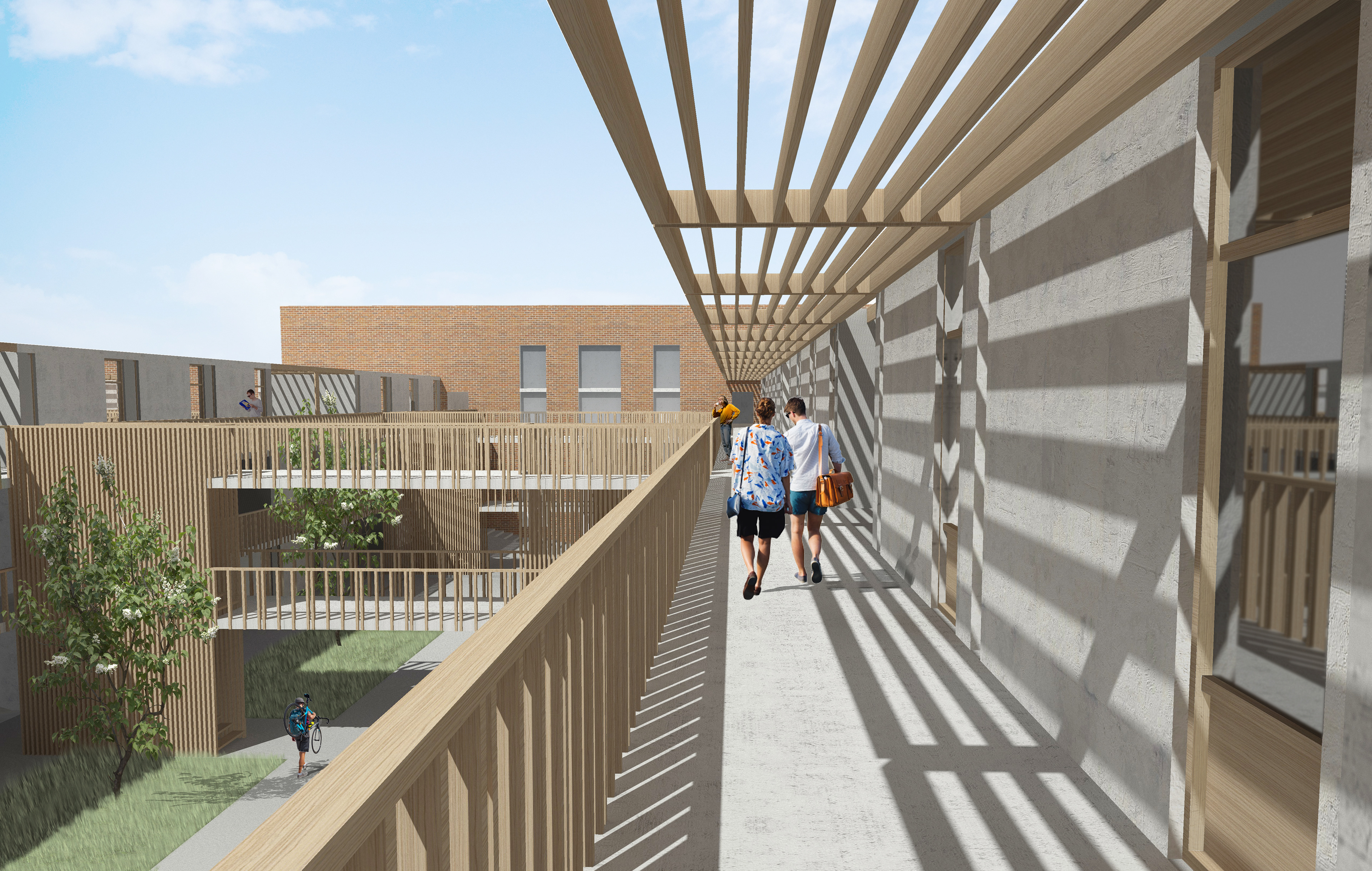 Student housing internal area.