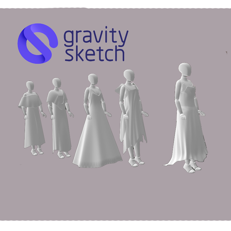 Dress designs created with Gravity Sketch