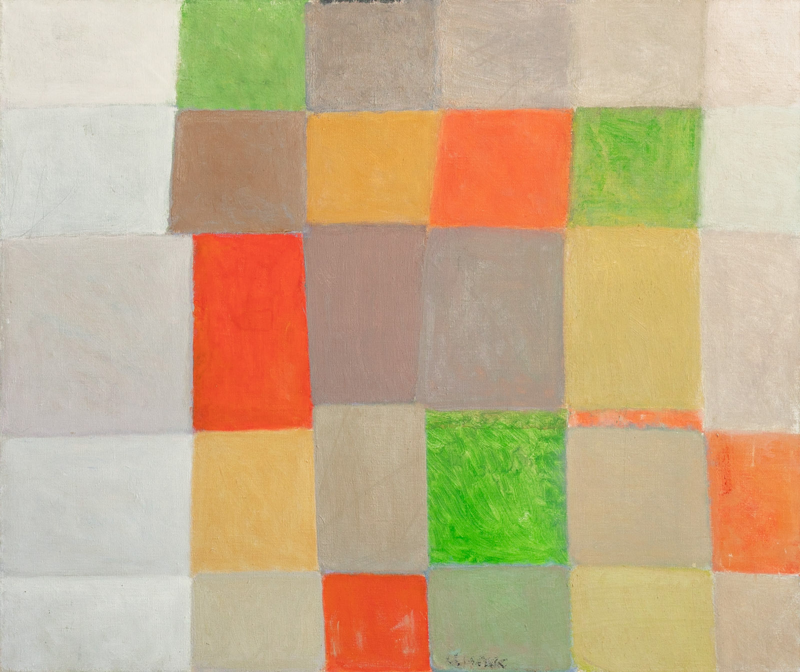 "Colored Squares IV", mixed media on canvas, 2016, 65,5x72,5 cm