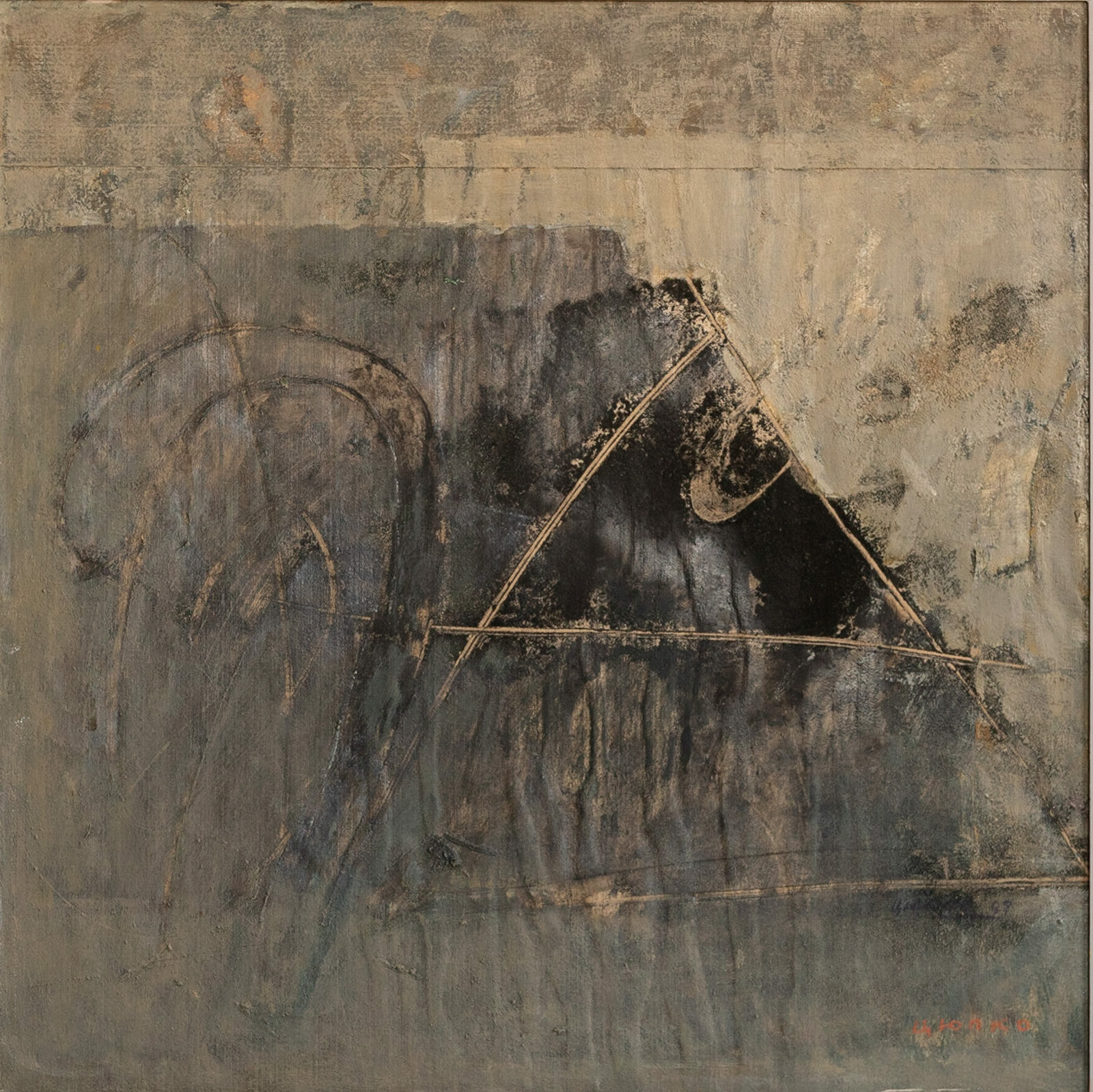 "Alpha", mixed media on cardboard, 1997, 69x69,5 cm