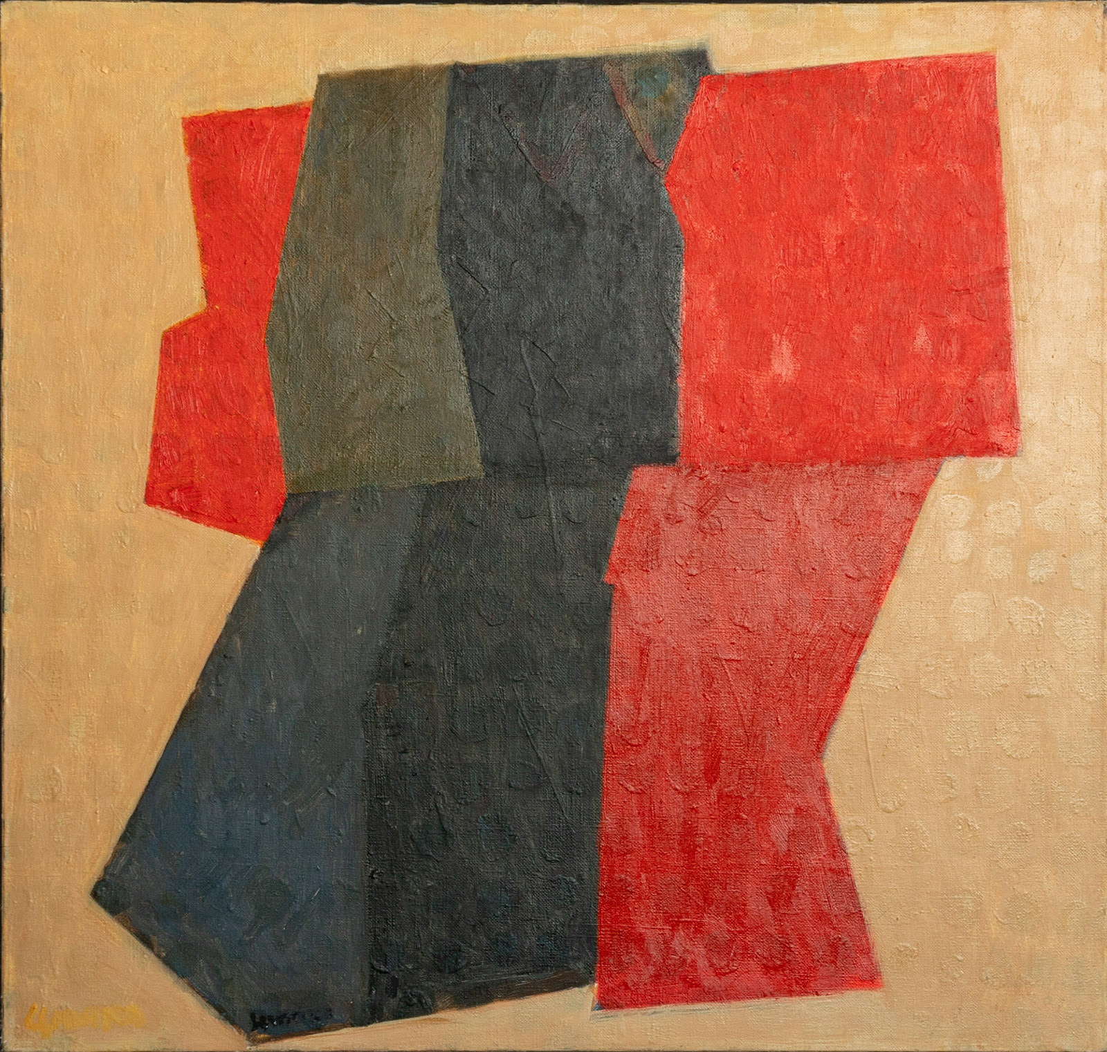 "On the Gold Background", oil on canvas, 2017, 97x97 cm