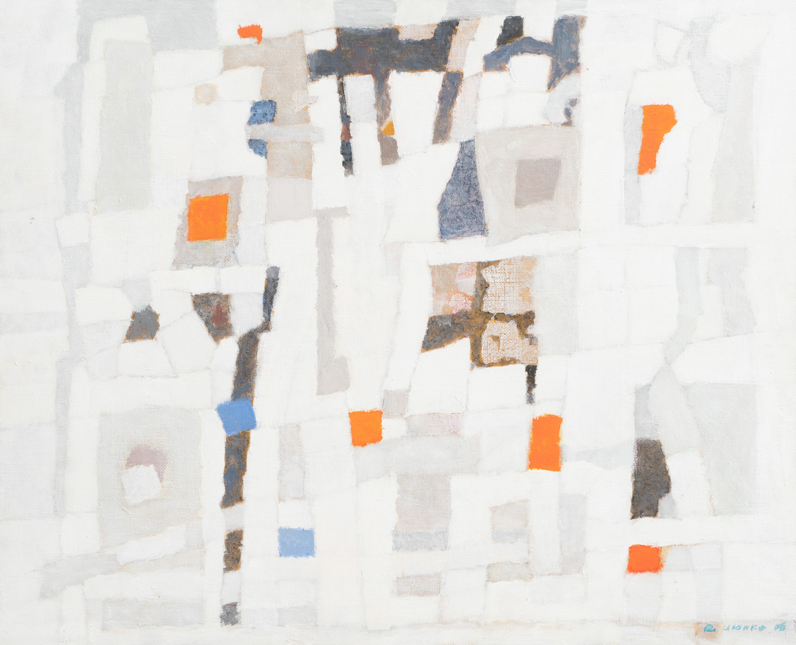 "Structure", mixed media on canvas, 2006-2016, 65.5x80.5 cm