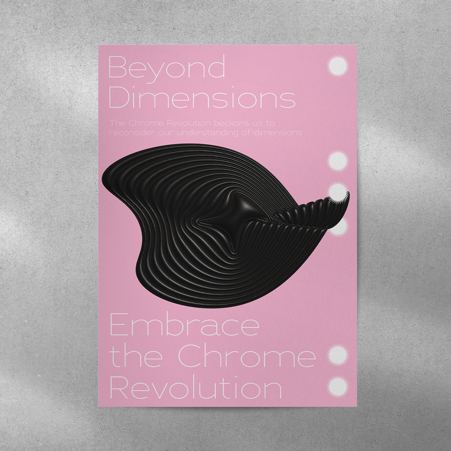 a poster combining 3d and 2d graphics
