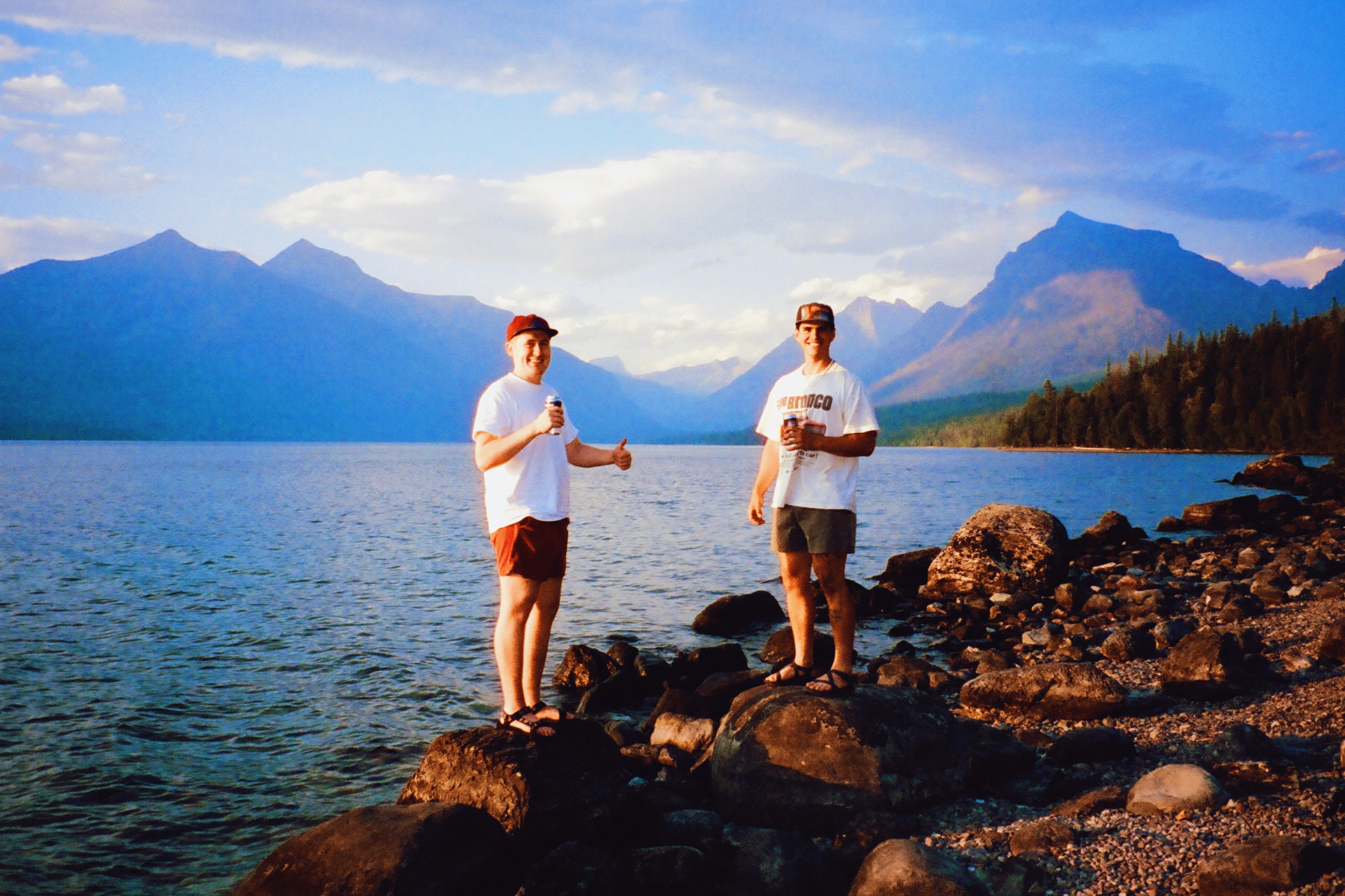 Caden and Clay, Arrowhead Lake in Glacier. Nightly swims, August 2025.