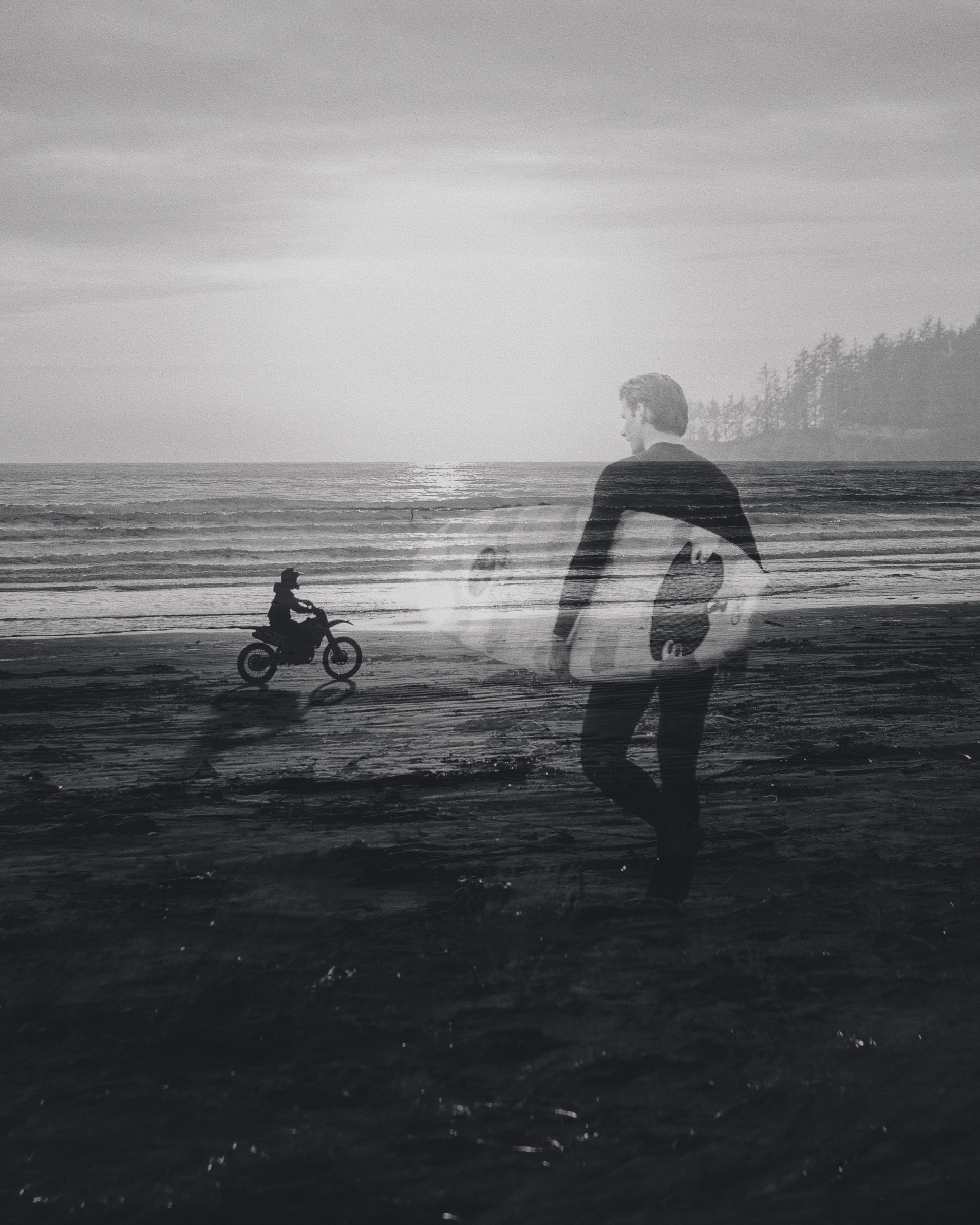 Sunset surf self-portrait, Hobuck Beach. February, 2023.