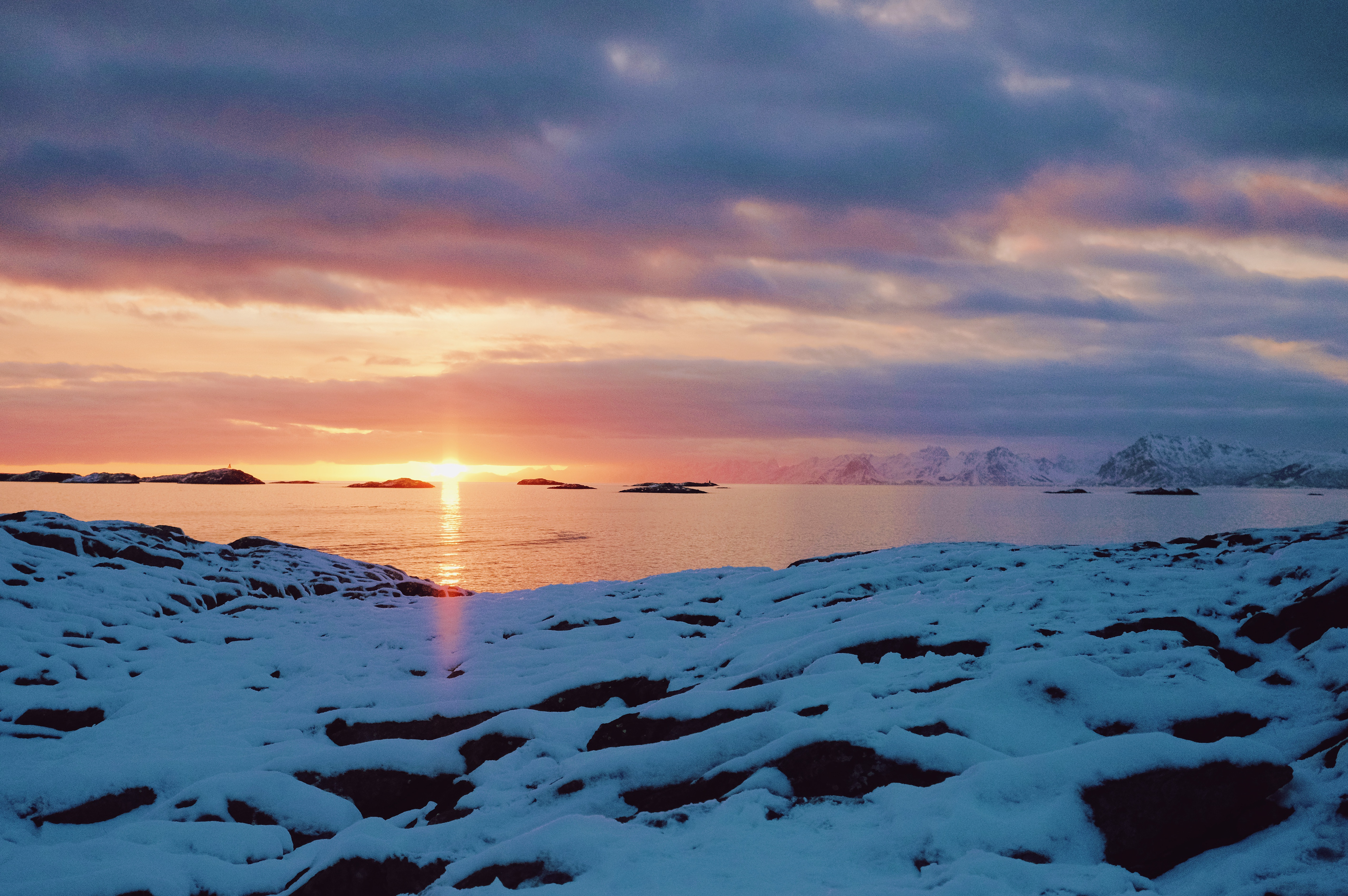 3pm sunset in Lofoten, February 2025.