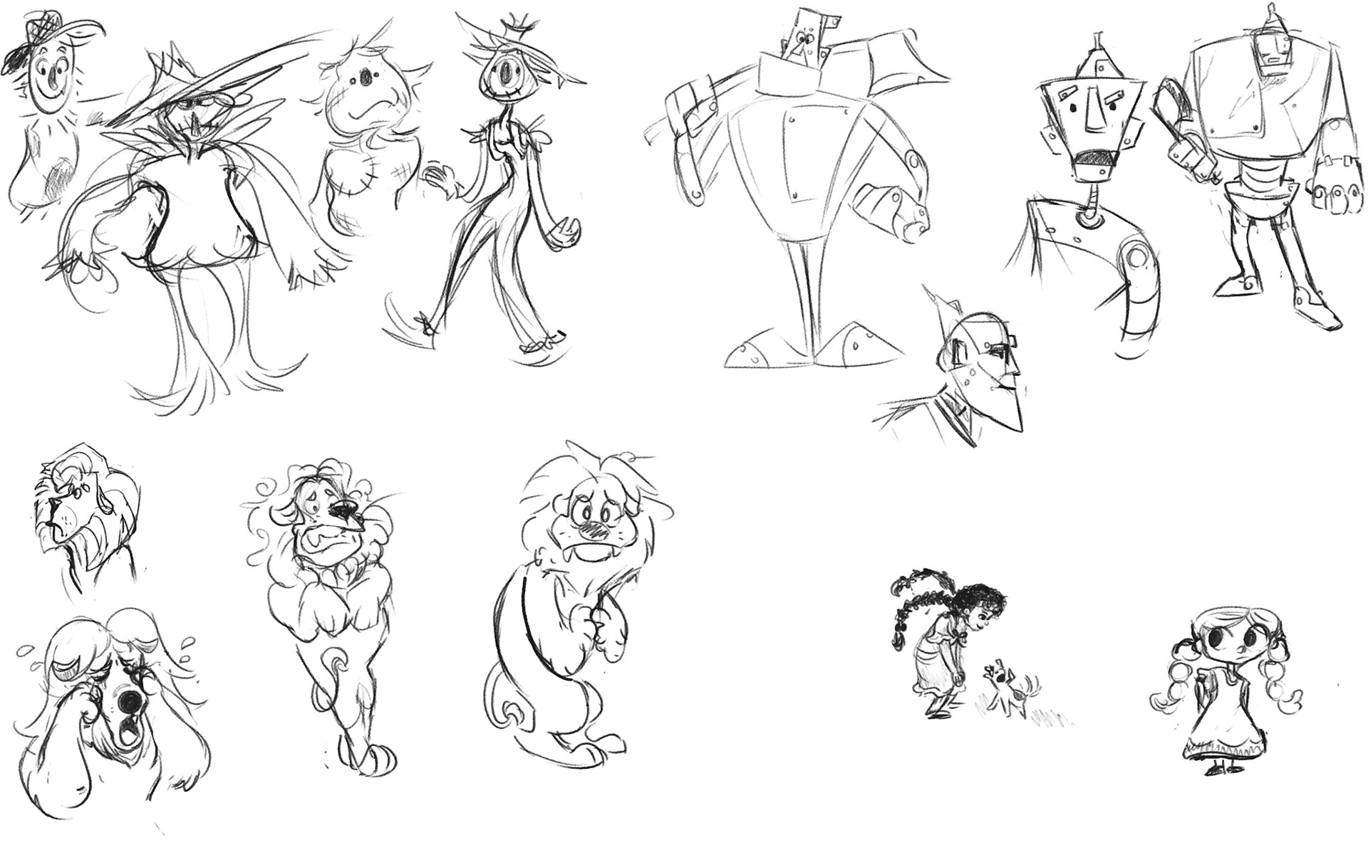 Wizard of Oz character sketches/practice