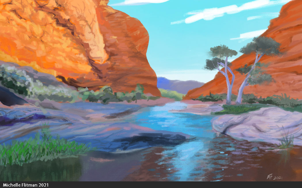 Lansdcape study for background art