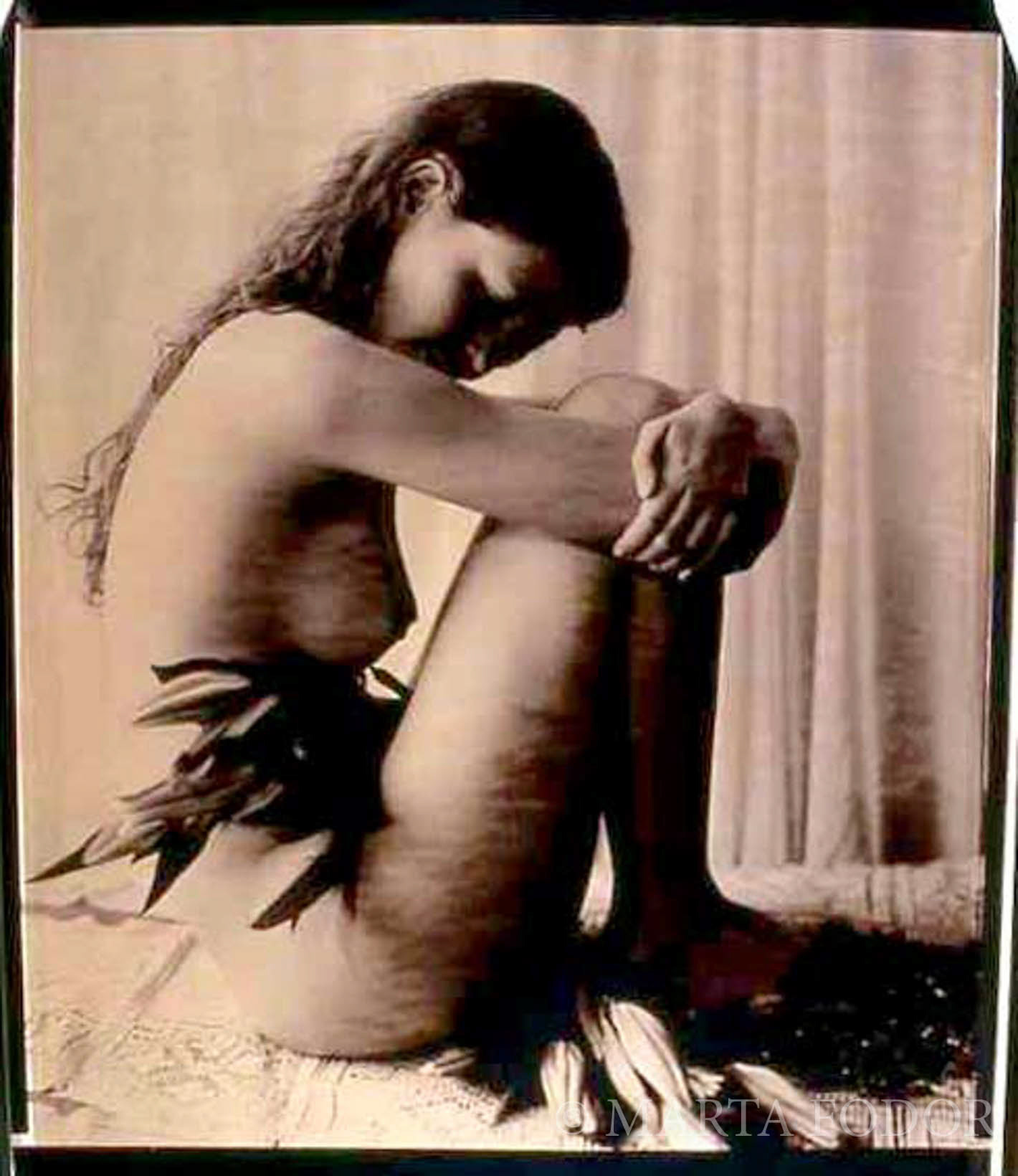 Sabina and the Lilies, Polaroid 20" x 24" 'Chocolate" film