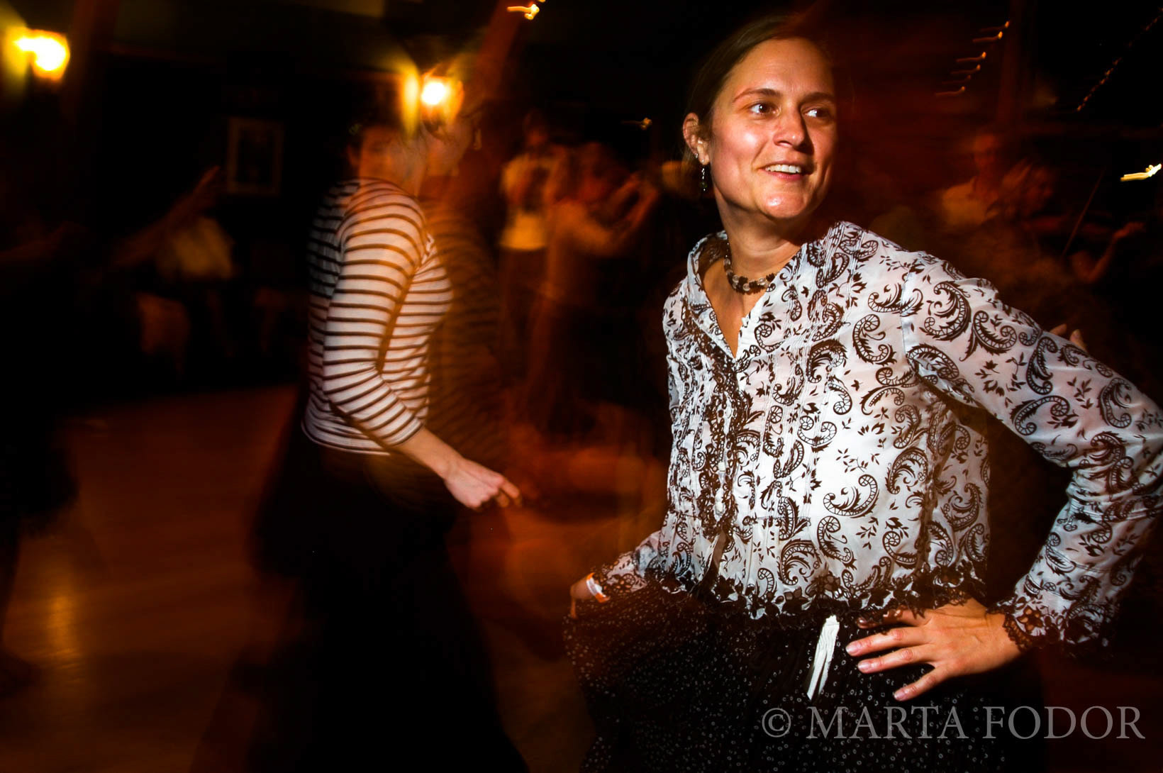 Táncház (dance party) during the Csipke Hungarian Folk Dance Camp, Michigan.