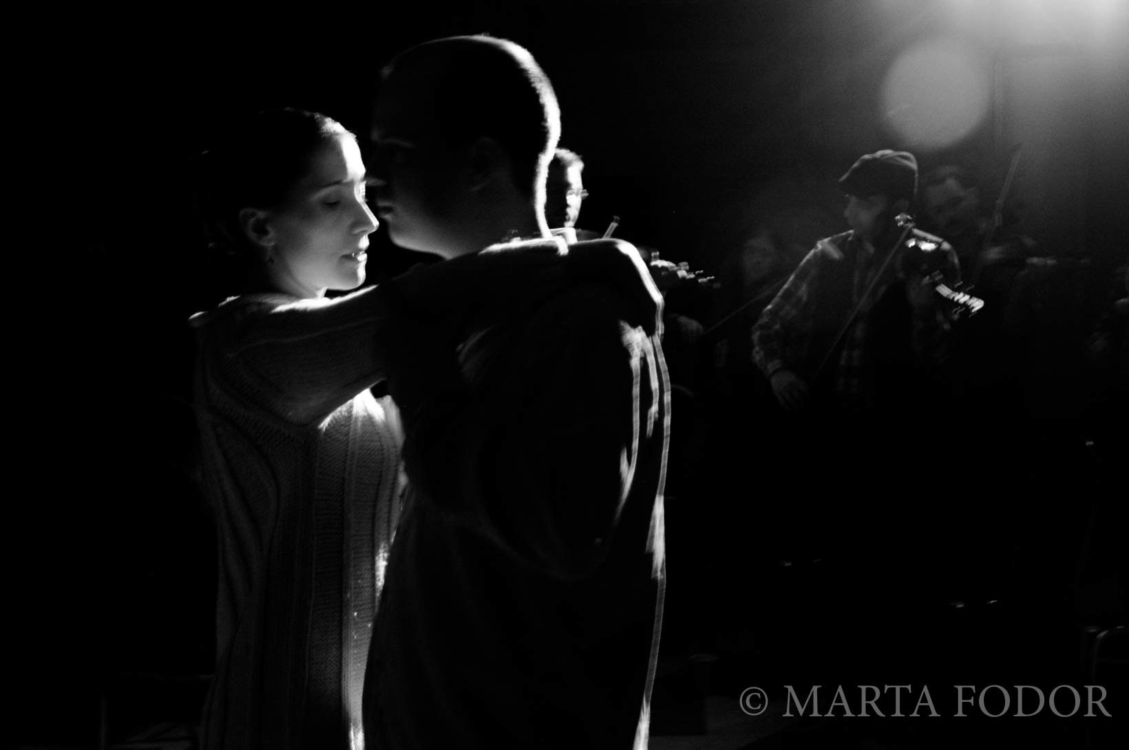 Pál Milnár and Katalin Korosi dancing a Boncidai dance during a Táncház (dance party) at the North American Hungarian Folk Festival in Montreal.