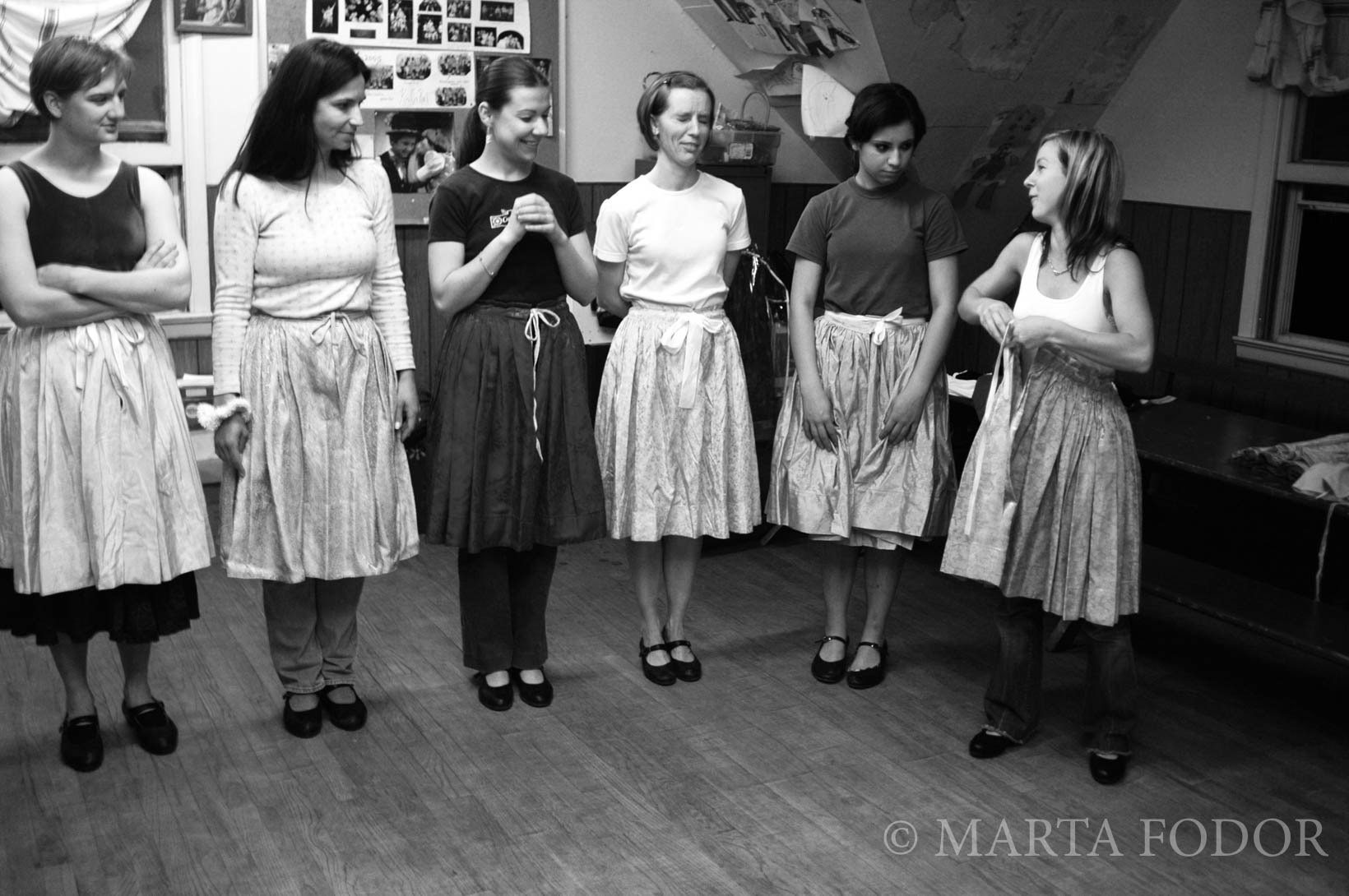 Dancers from the Csűrdöngölő Folk Dance Ensemble during rehearsal, New Brunswick, NJ.