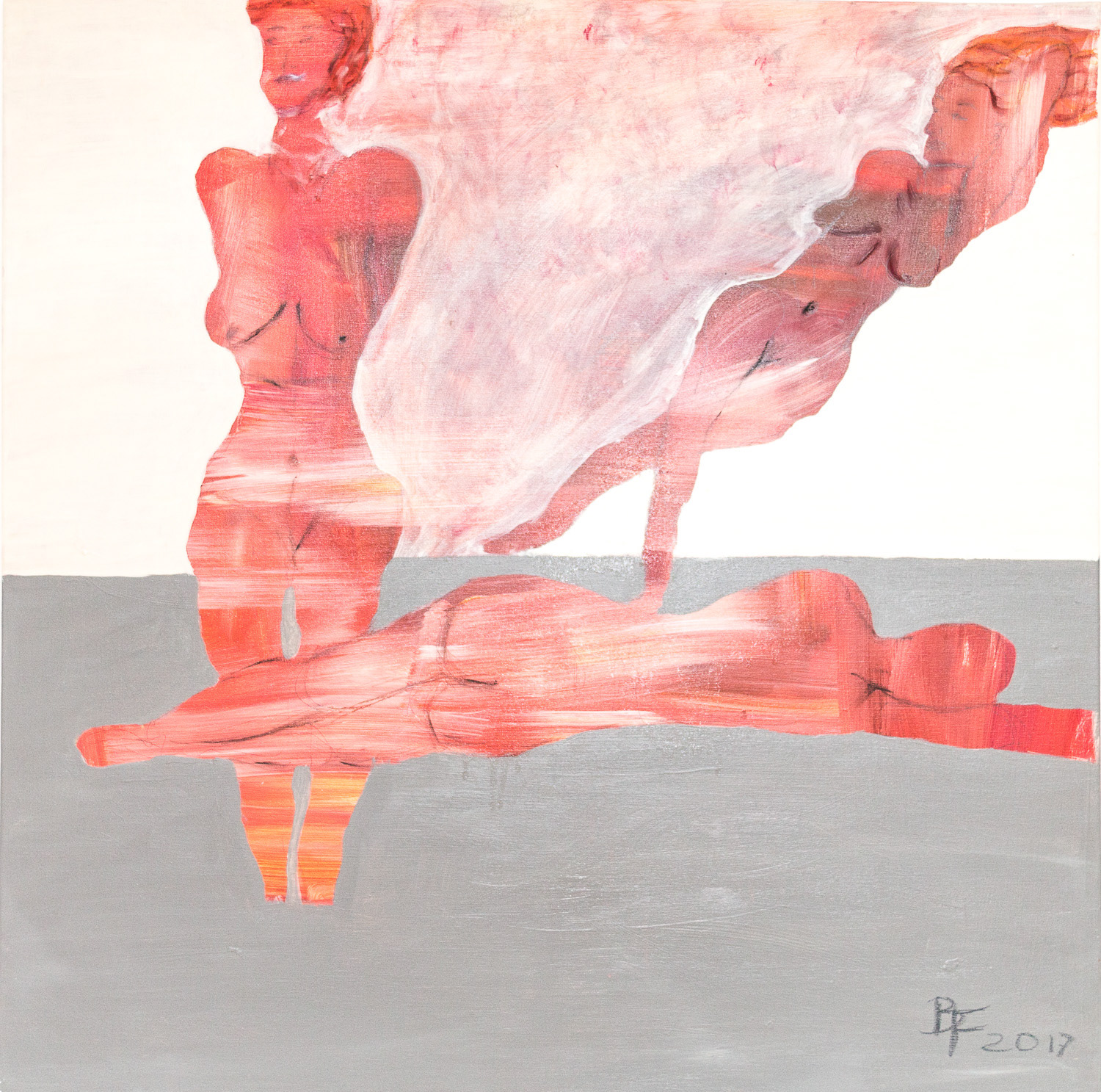 Tanz auf dem Vulkan, Acryl auf Leinwand 100*100*2cm