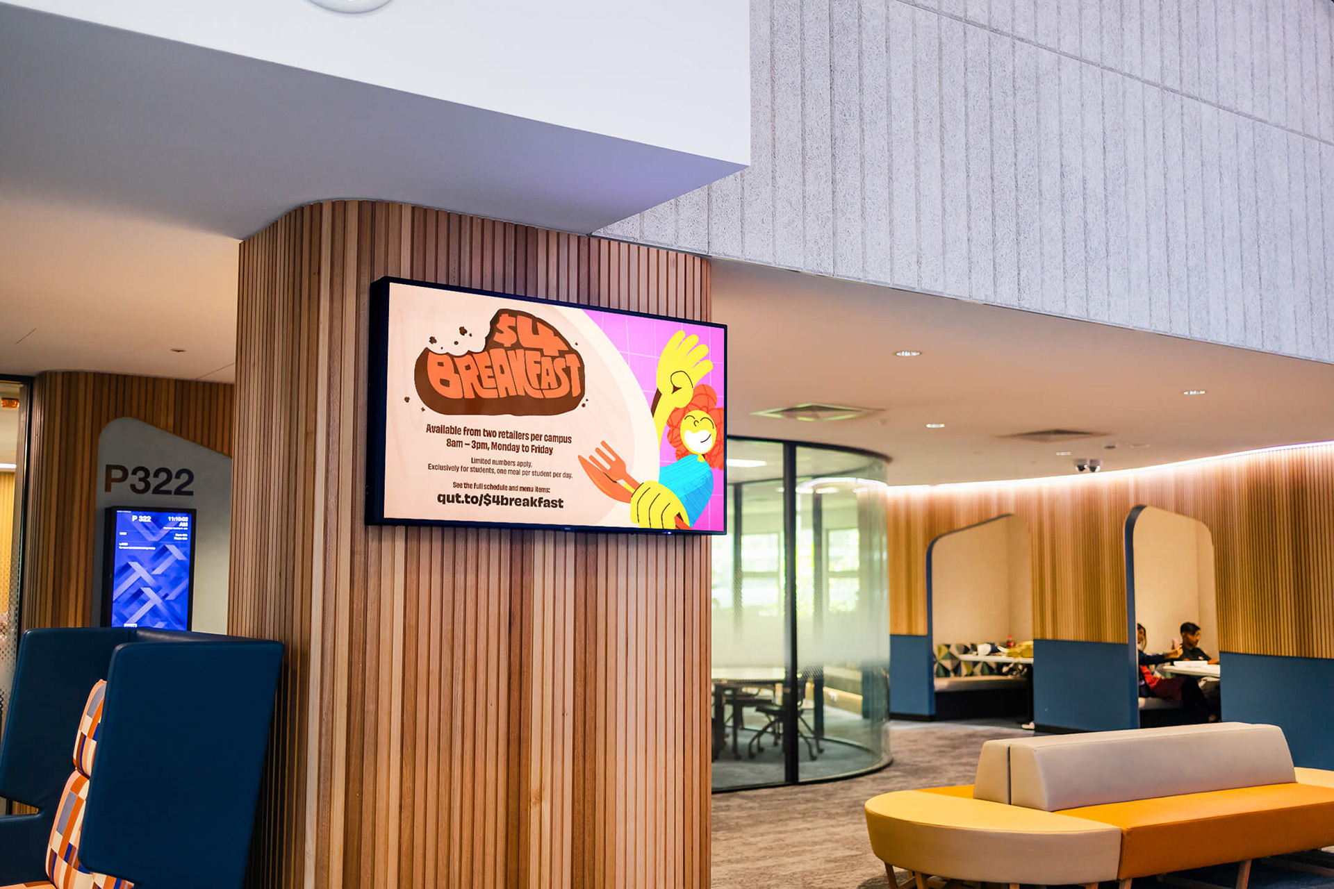 Digital signage in P Block study space