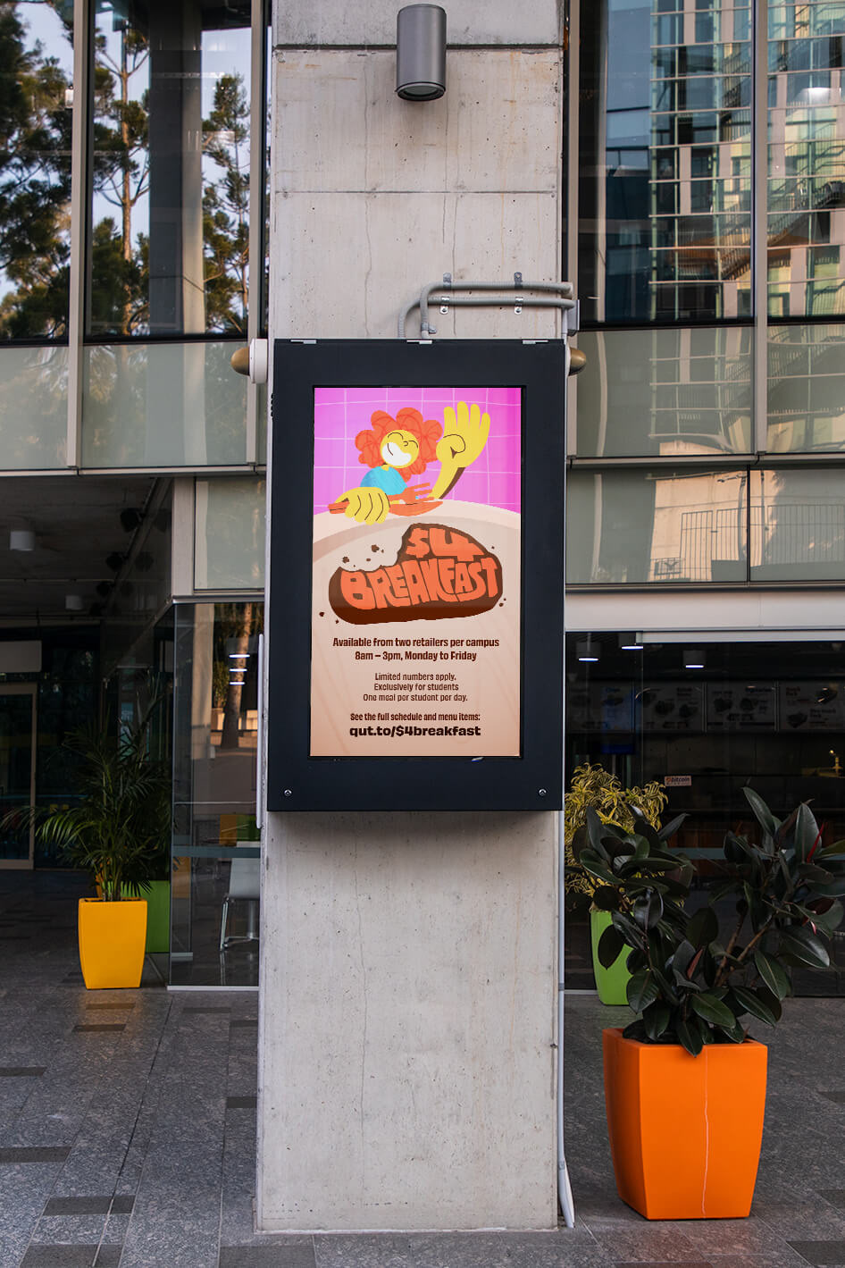 Digital signage at Gardens Point food court
