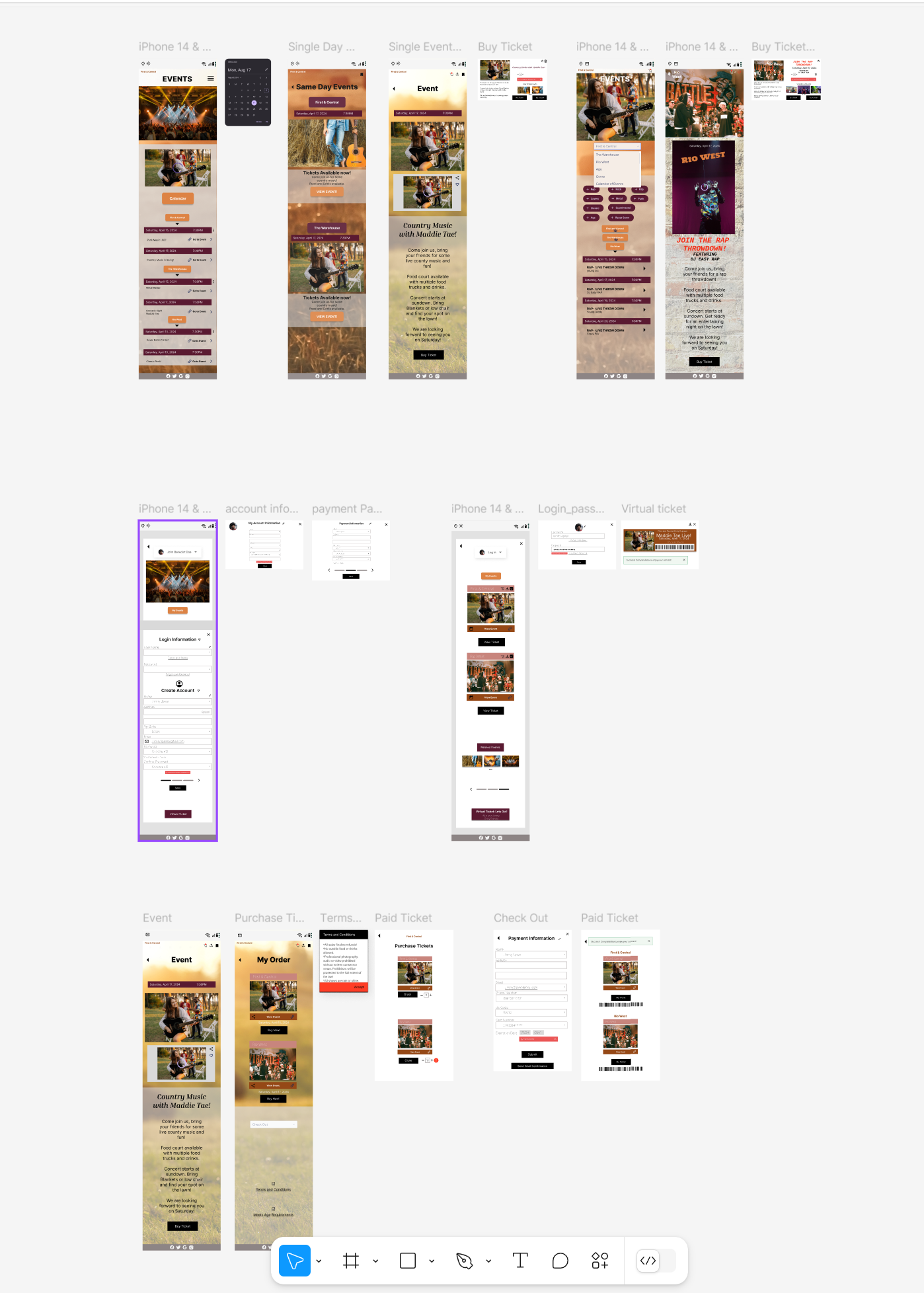 samples of two user flows