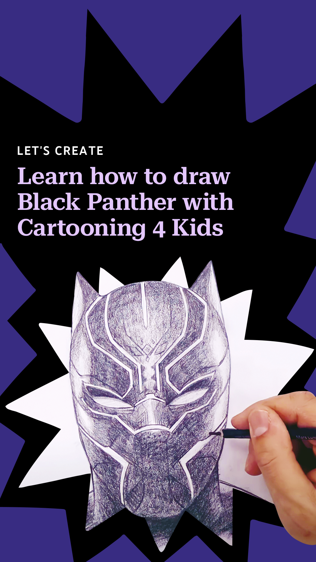 Learn how to draw Black Panther with Cartooning 4 Kids.