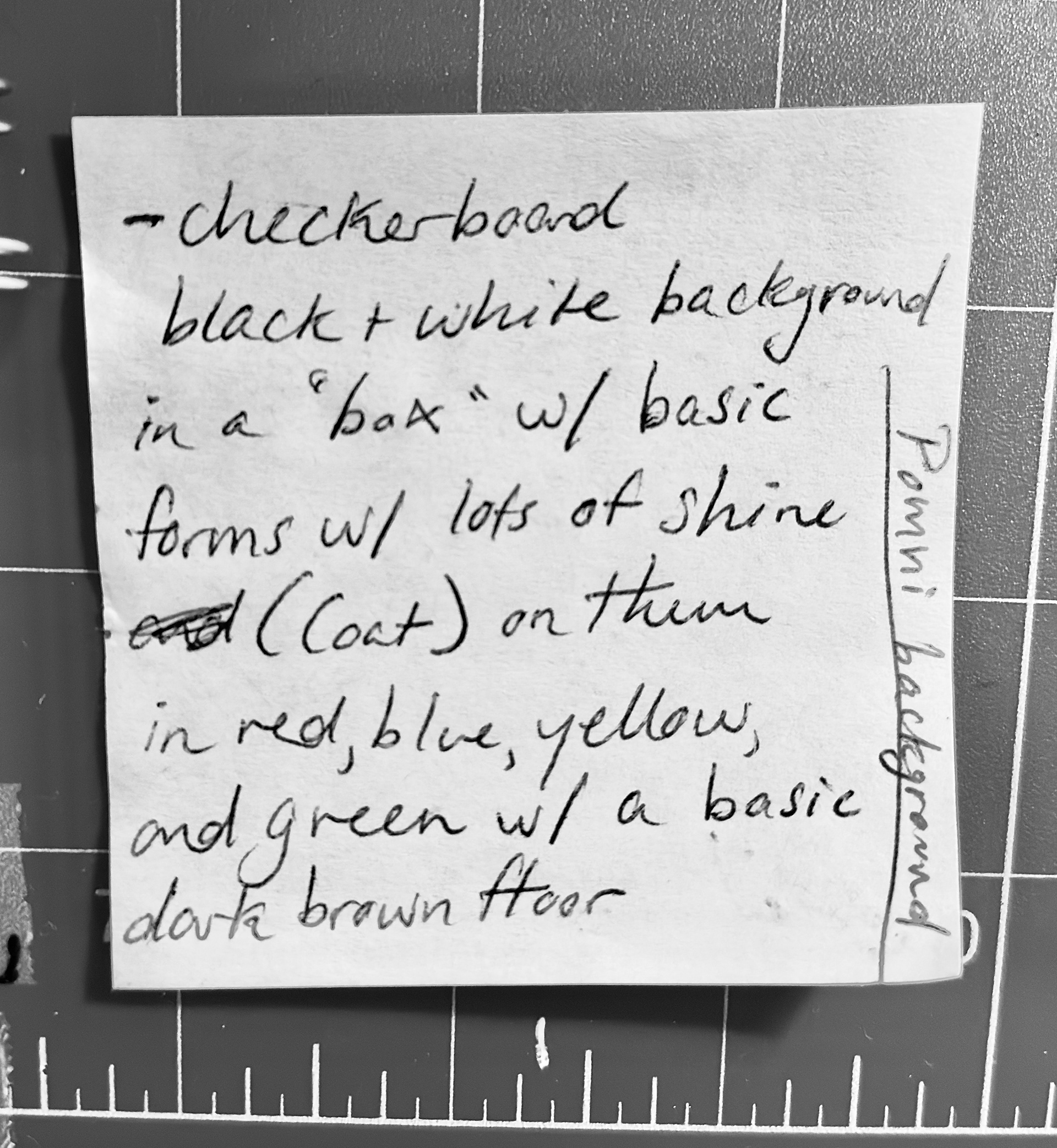 Some concept ideas written out (1/2).