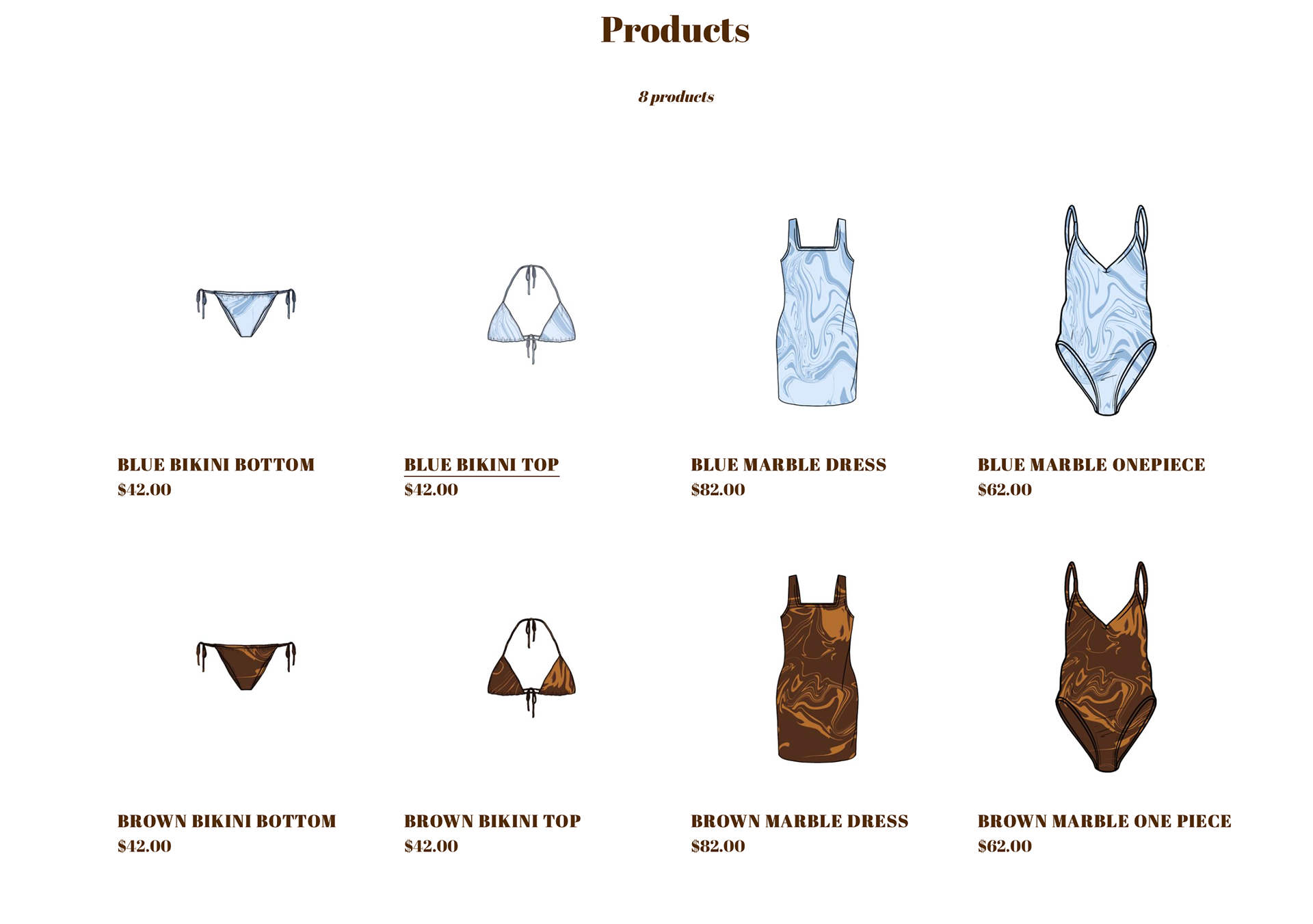 Website layout and designs shown for collection's release.