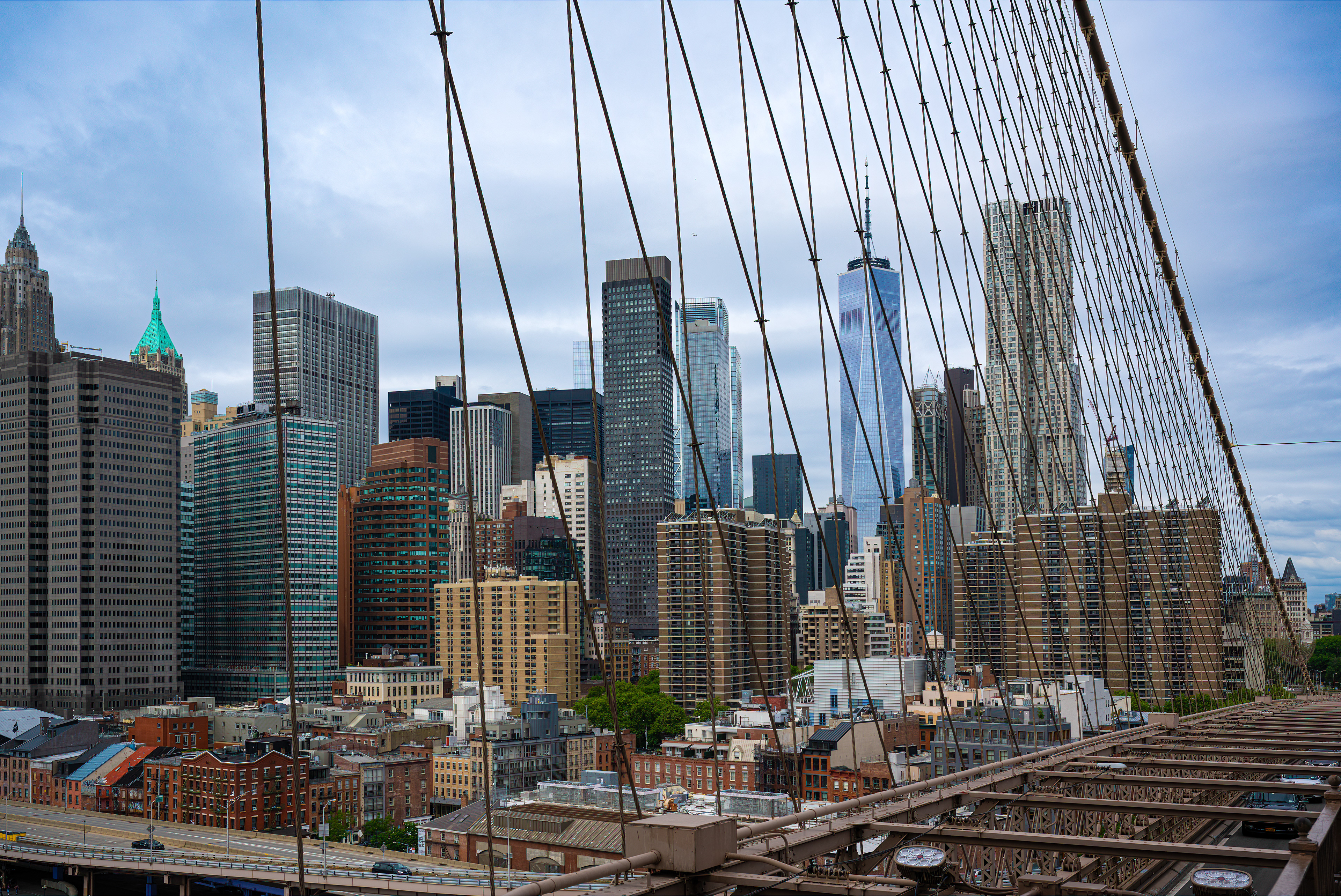 Lower Manhattan z Brooklynského mostu