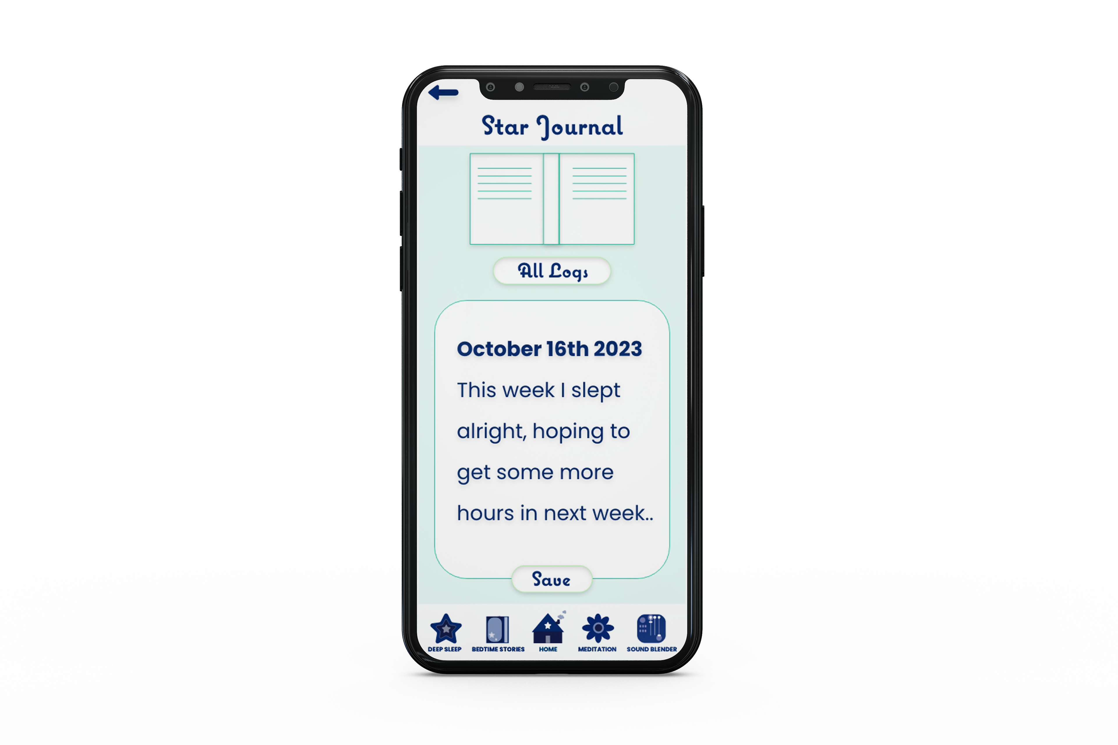 Star Journal: Users have ability to create personal logs to reflect on progress.