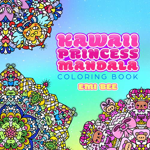 Kawaii Princess Mandala Coloring Book by Emi Bee