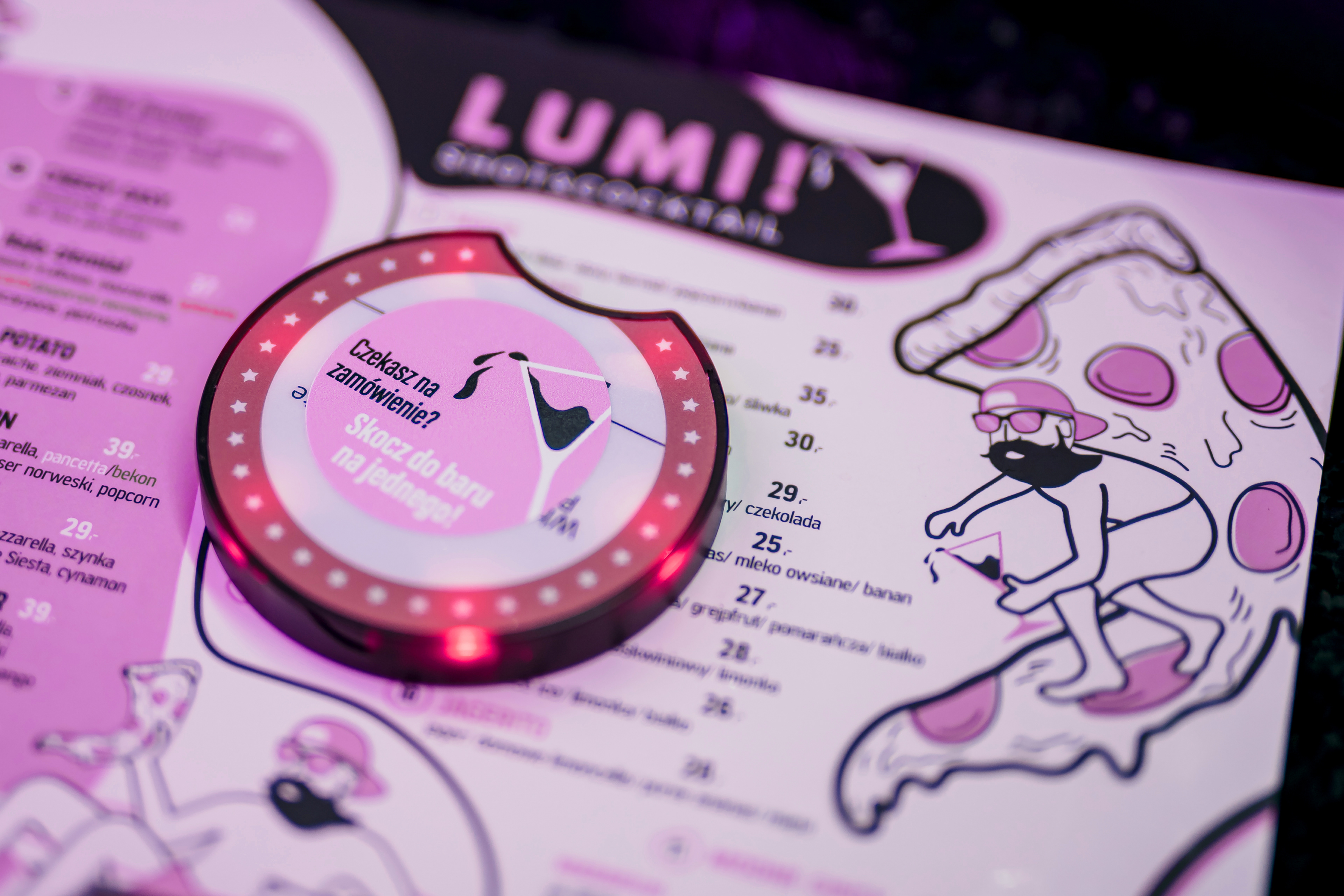 pager sticker and menu