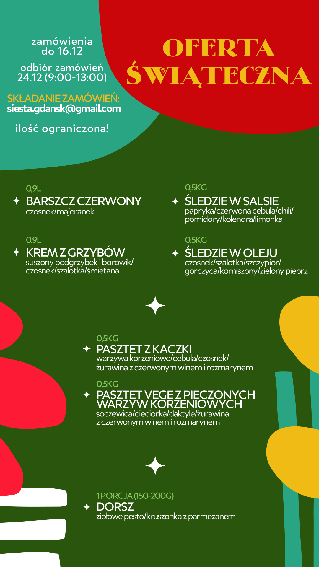 Christmas occasional menu