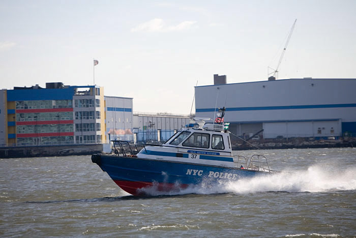 NYPD Launch 37 cruises past