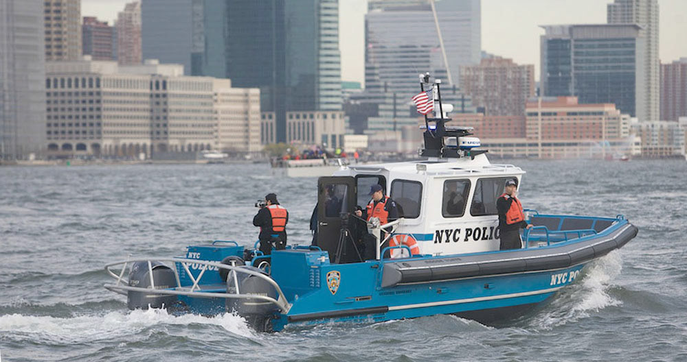 NYPD Video Unit aboard the new Harbor Unit Mooseboat