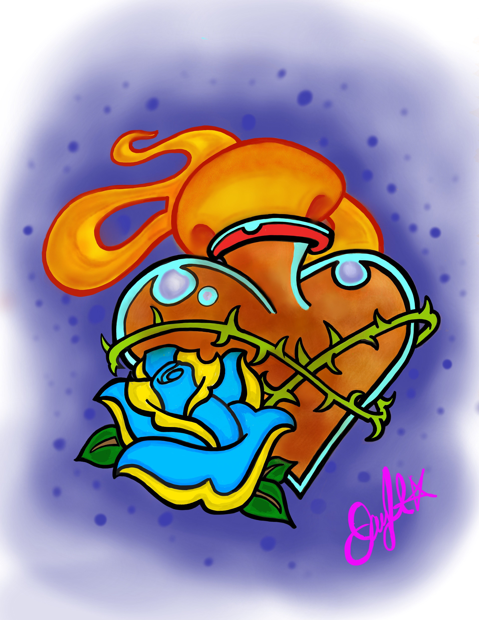 Sacred Heart Digital Drawing in Procreate