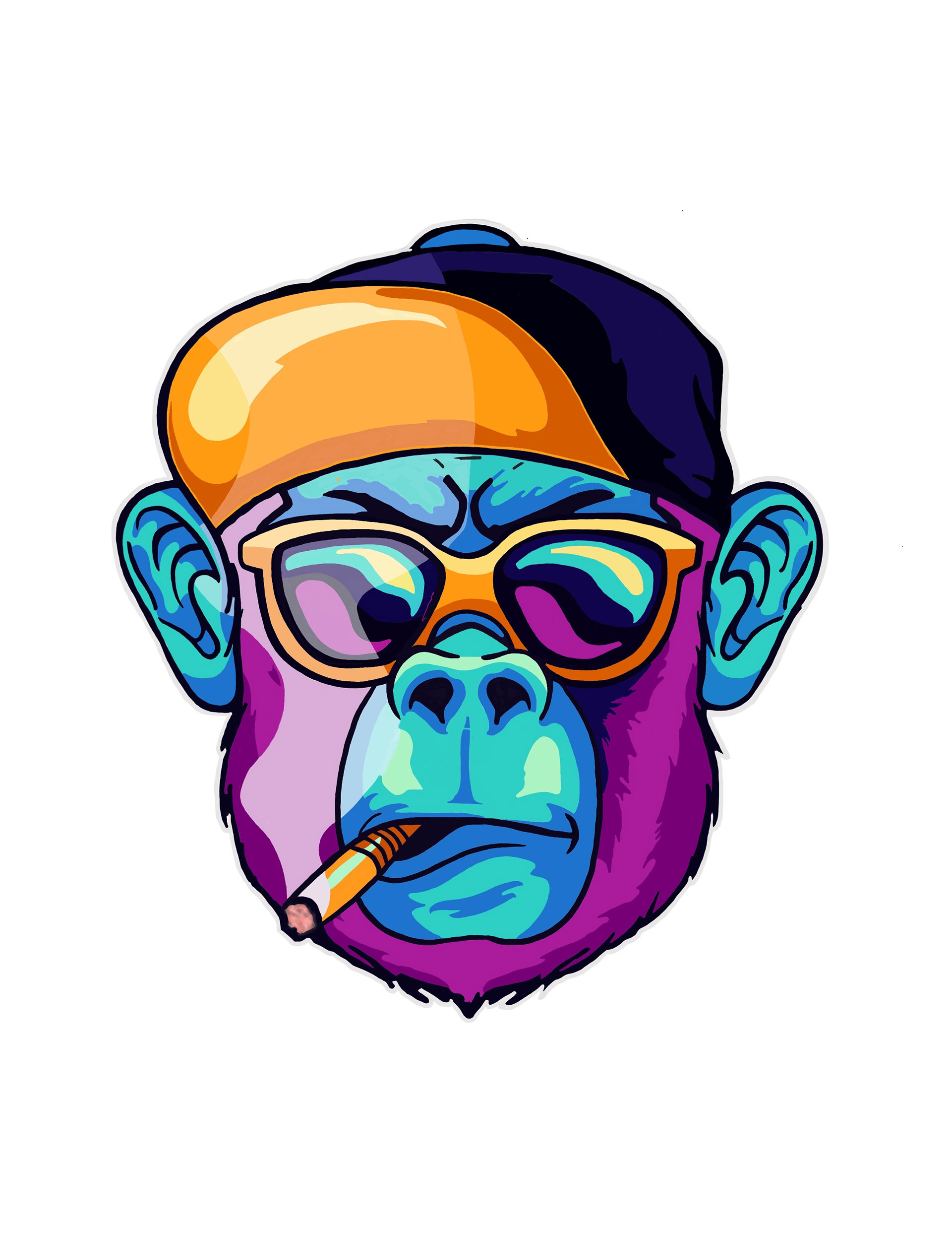 Smoking Gorilla Sticker in Procreate