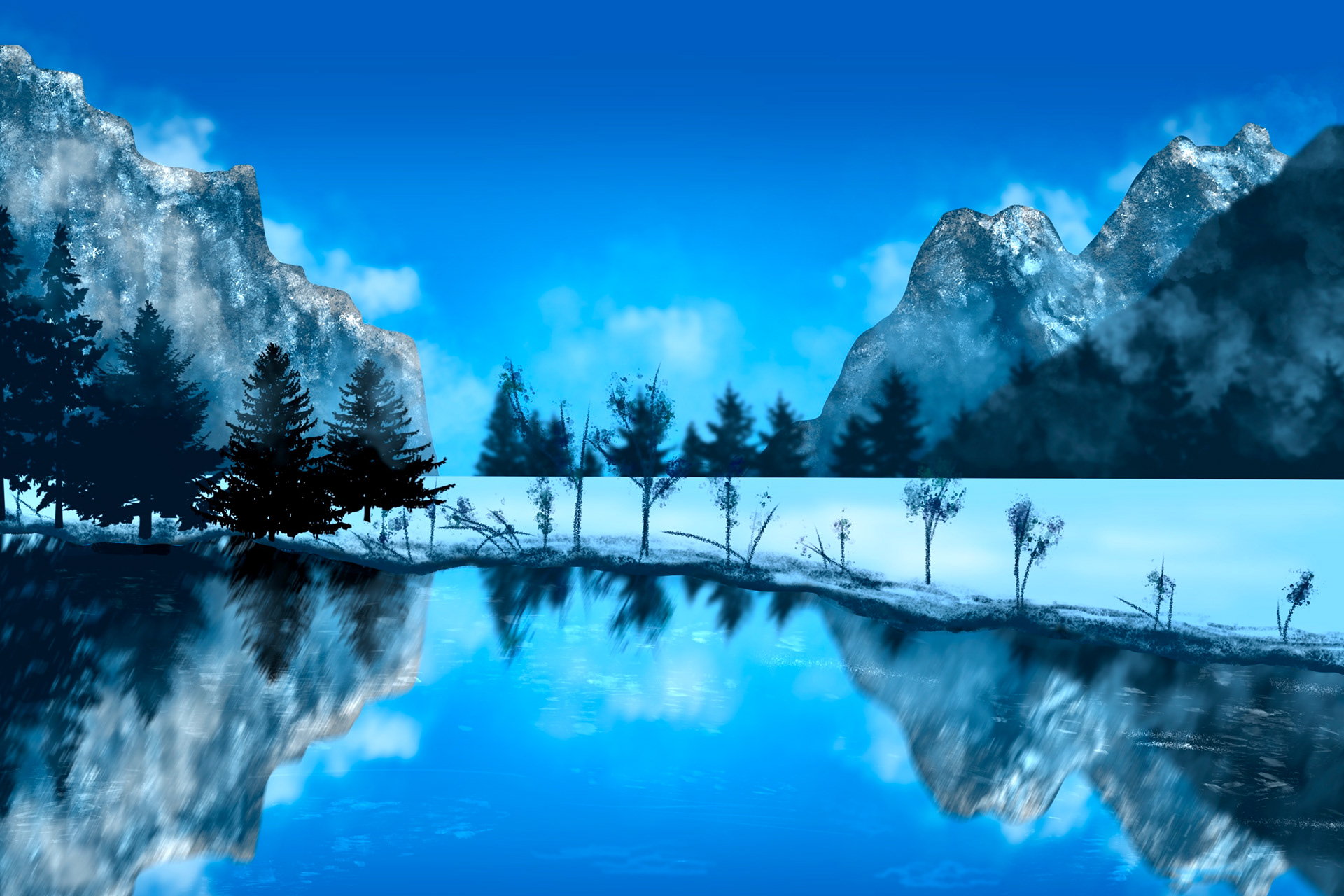 Scenic Landscape Digital Painting in Procreate