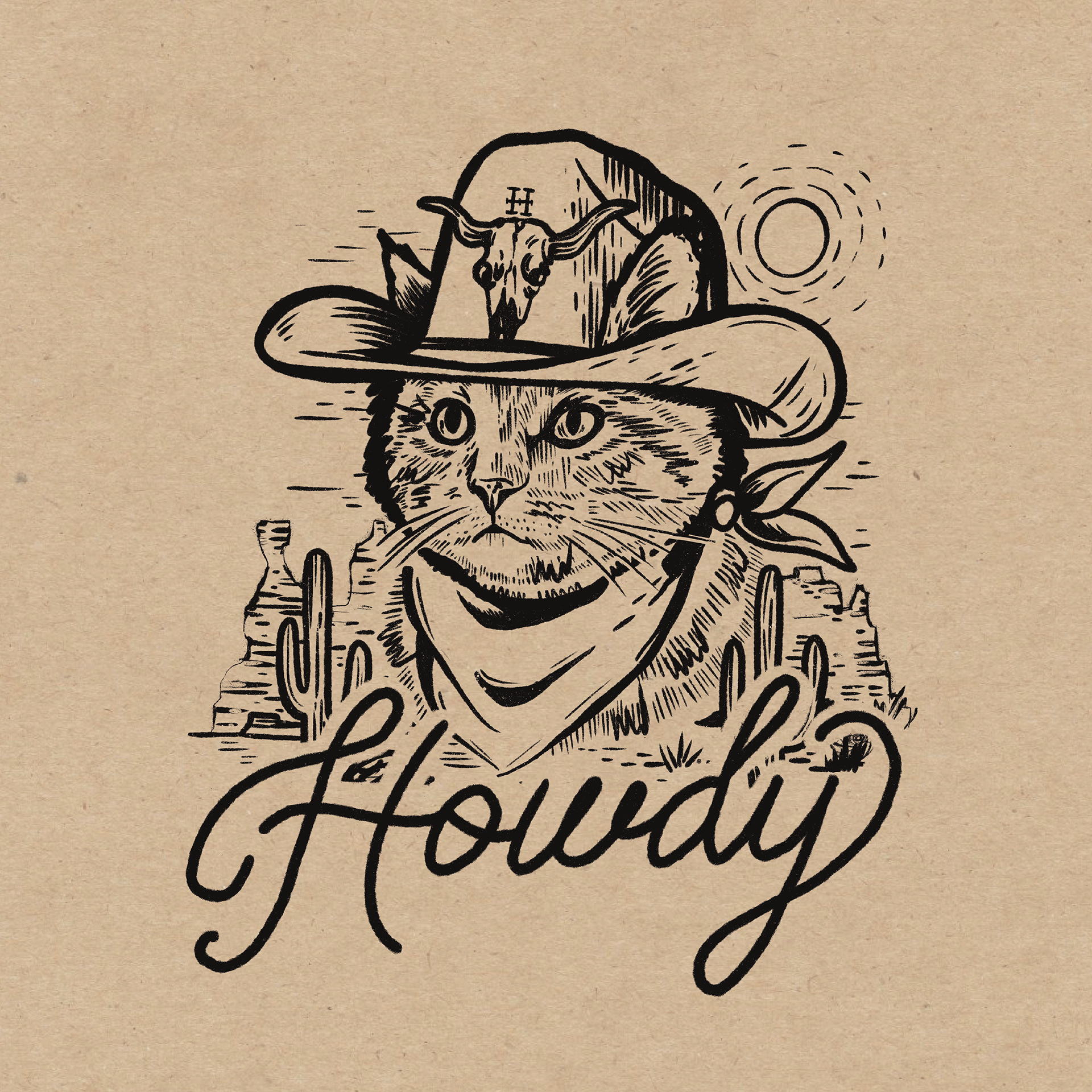 Howdy Harry Portrait Illustration