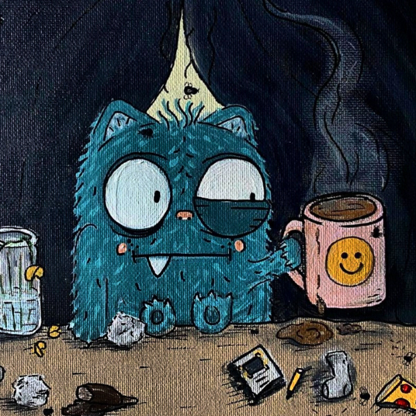 Monster Monday Acrylic Painting 