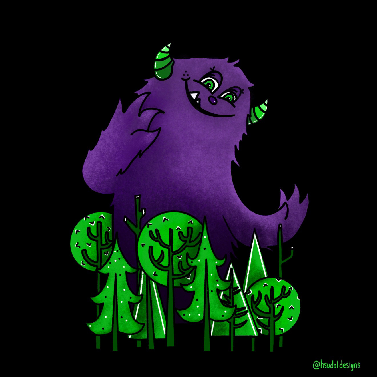 Monday Monster Digital Illustration