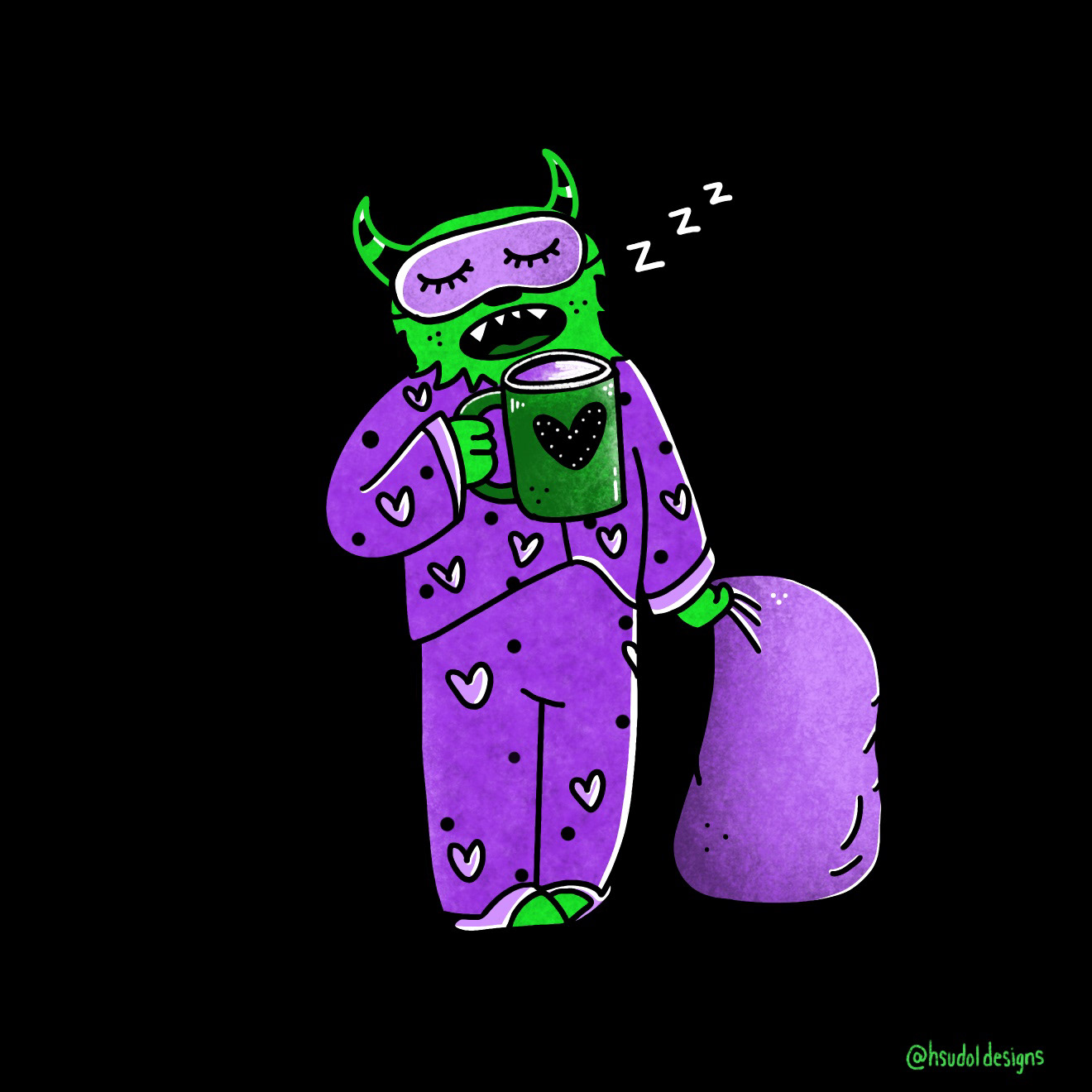 Monday Monster Digital Illustration