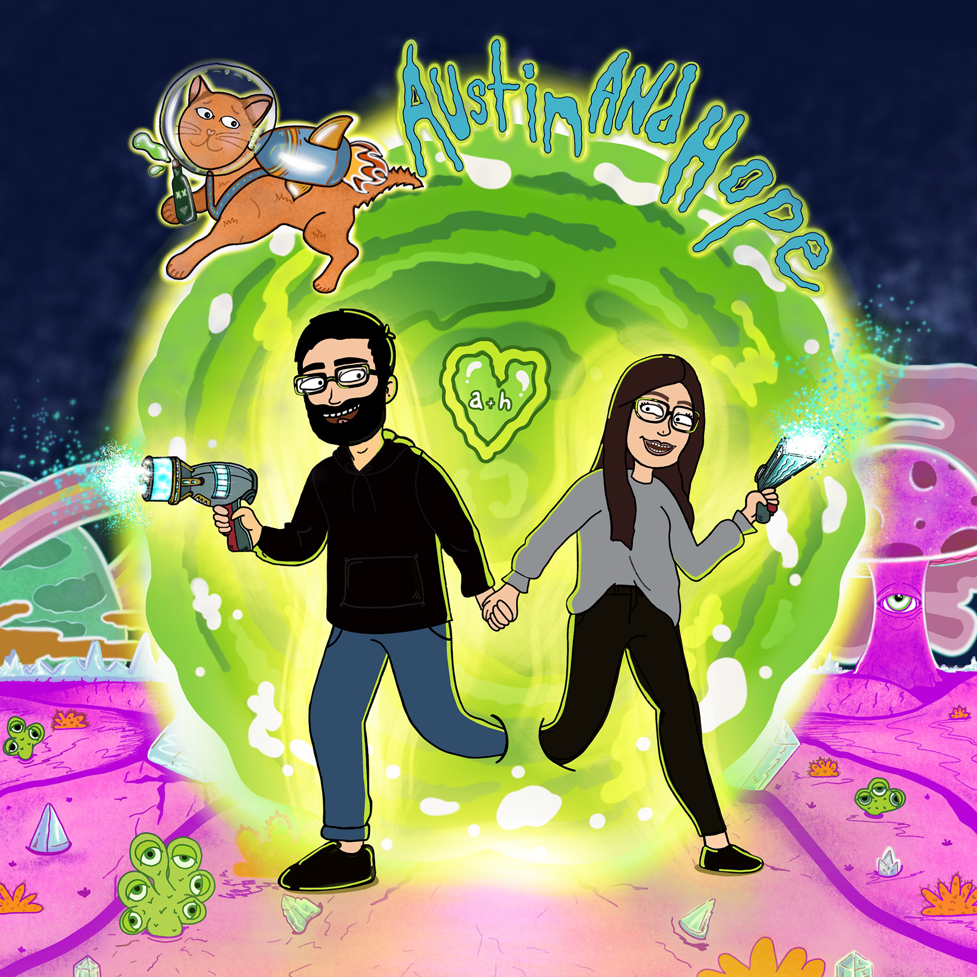 Ricky & Morty Style Digital Illustration