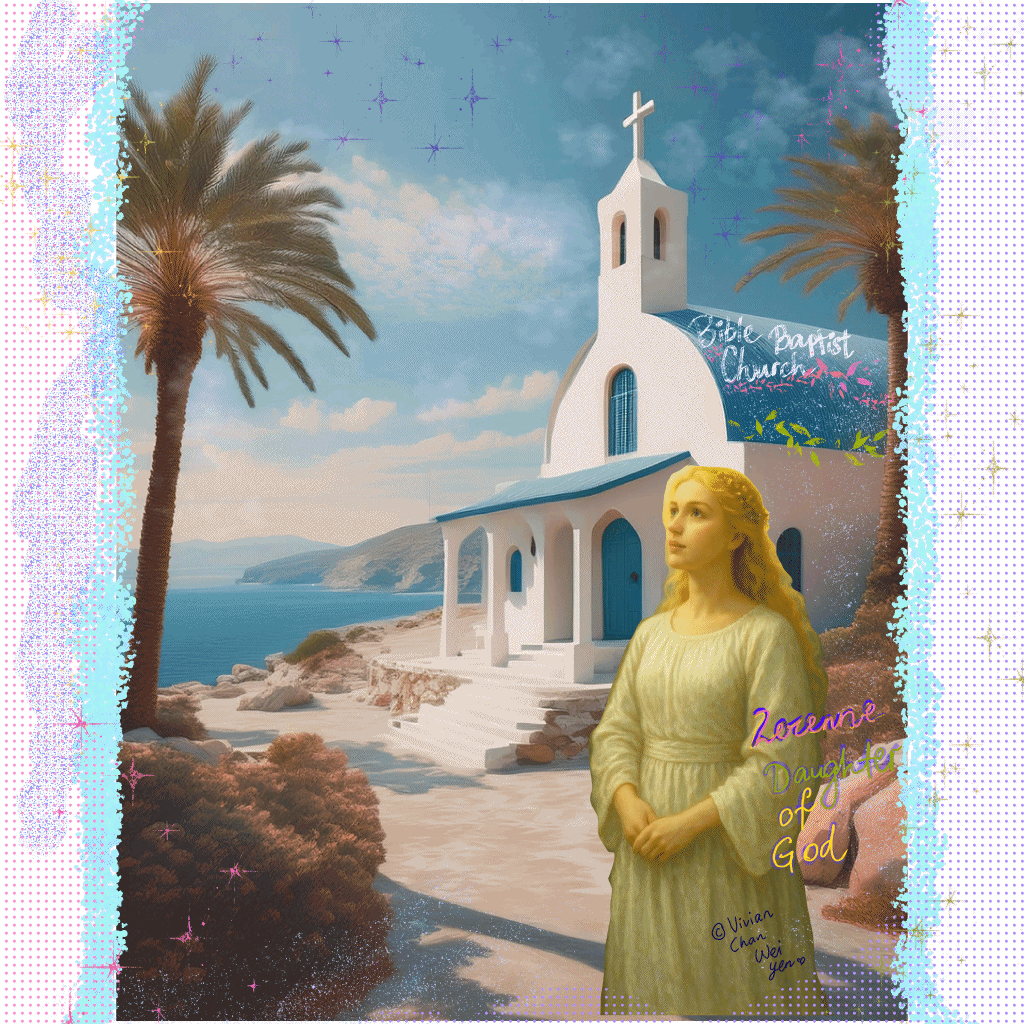 Drawn in Adobe Fresco. (Church and Model are AI generated.