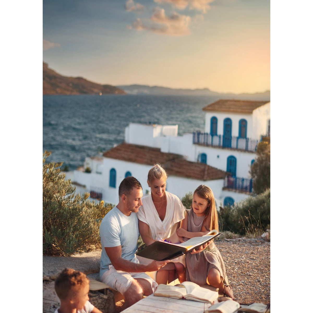 family reading/studying bible together