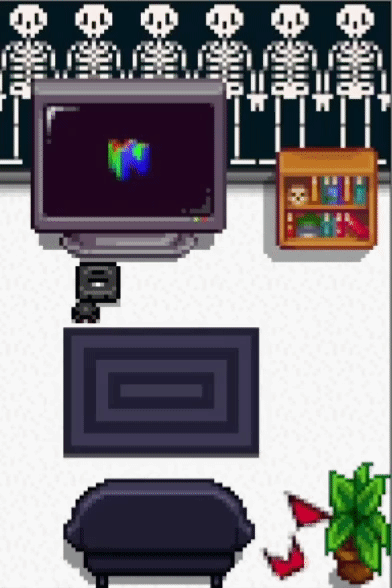 Animated N64 Logo and discarded underwear made for a Stardew Valley Mod I created