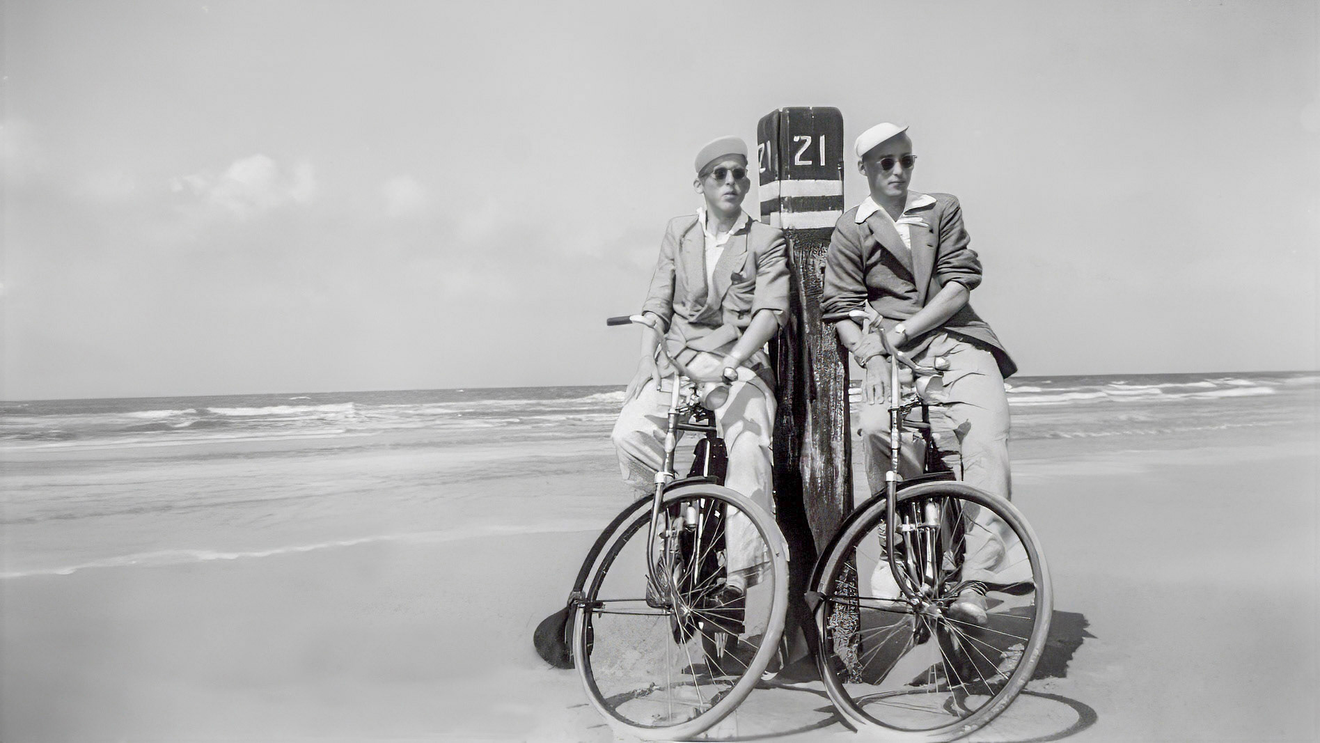 My father (on the right) and his friend on Terschelling beach