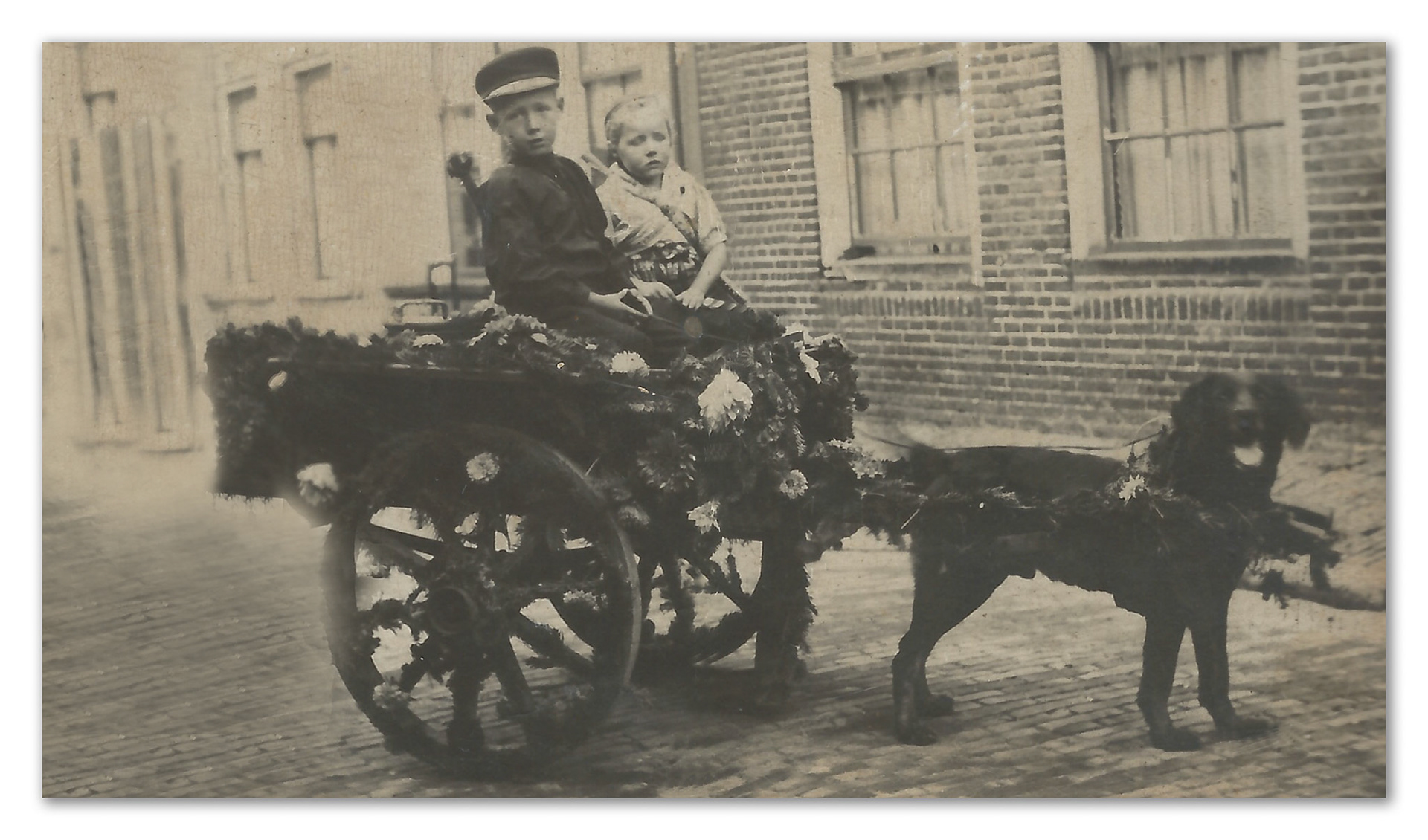 A photo made in 1932 - My uncle Gerrit (9) and aunt Nellie.