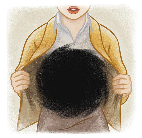 Spot illustration emphasizing the inner emptiness that work can leave one feeling.