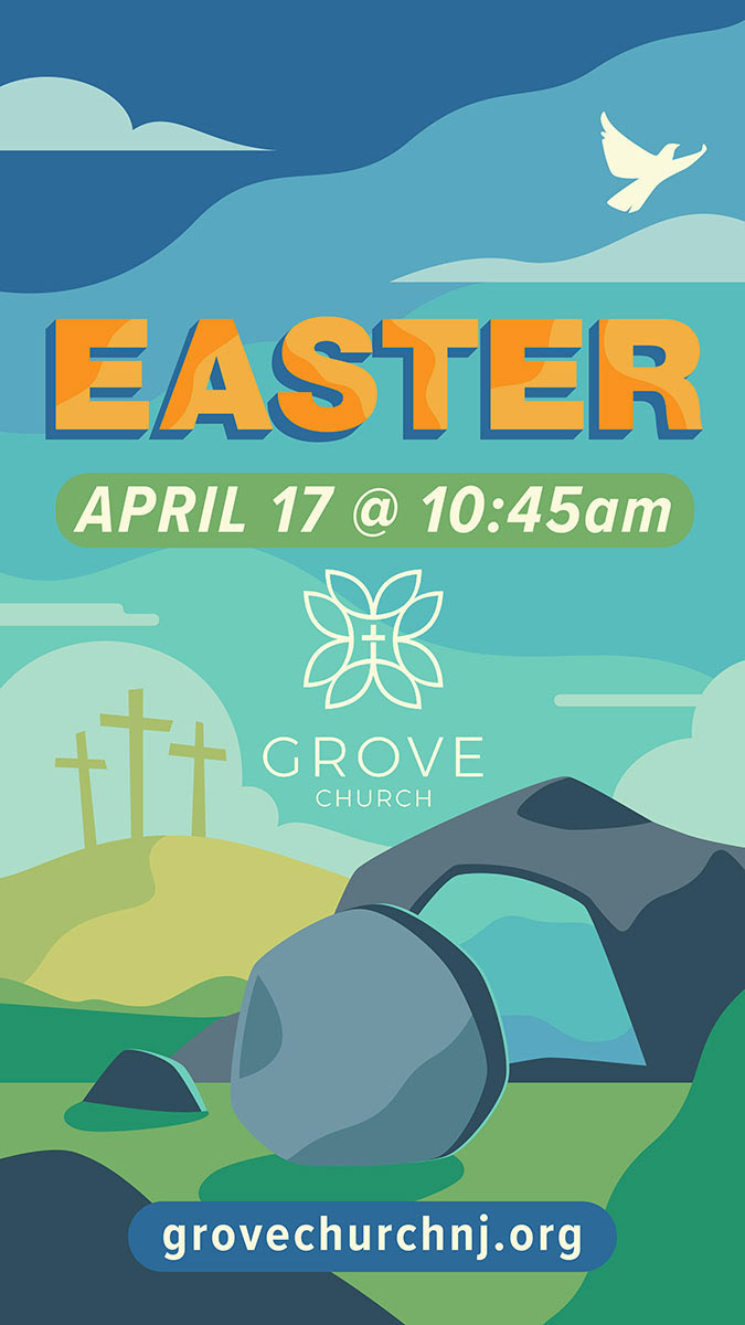 Grove's Easter 2022 design created for marketing on Instagram Stories (1080x1920px).