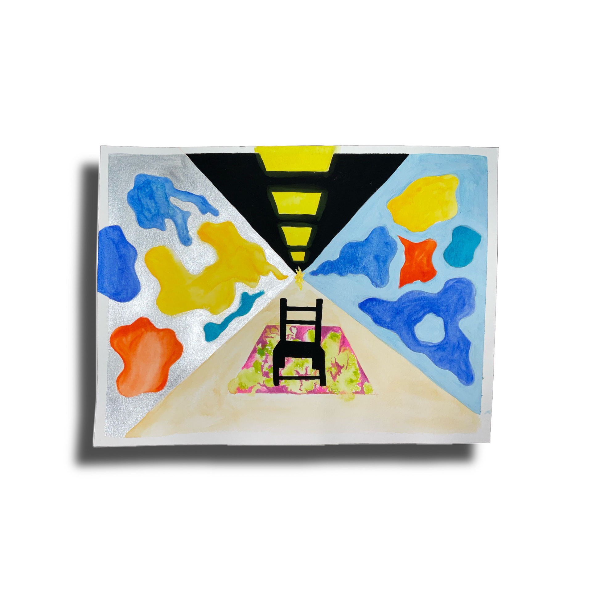 "Open To Another Realm" 12 x 9" Mixed Media on Watercolor Paper 