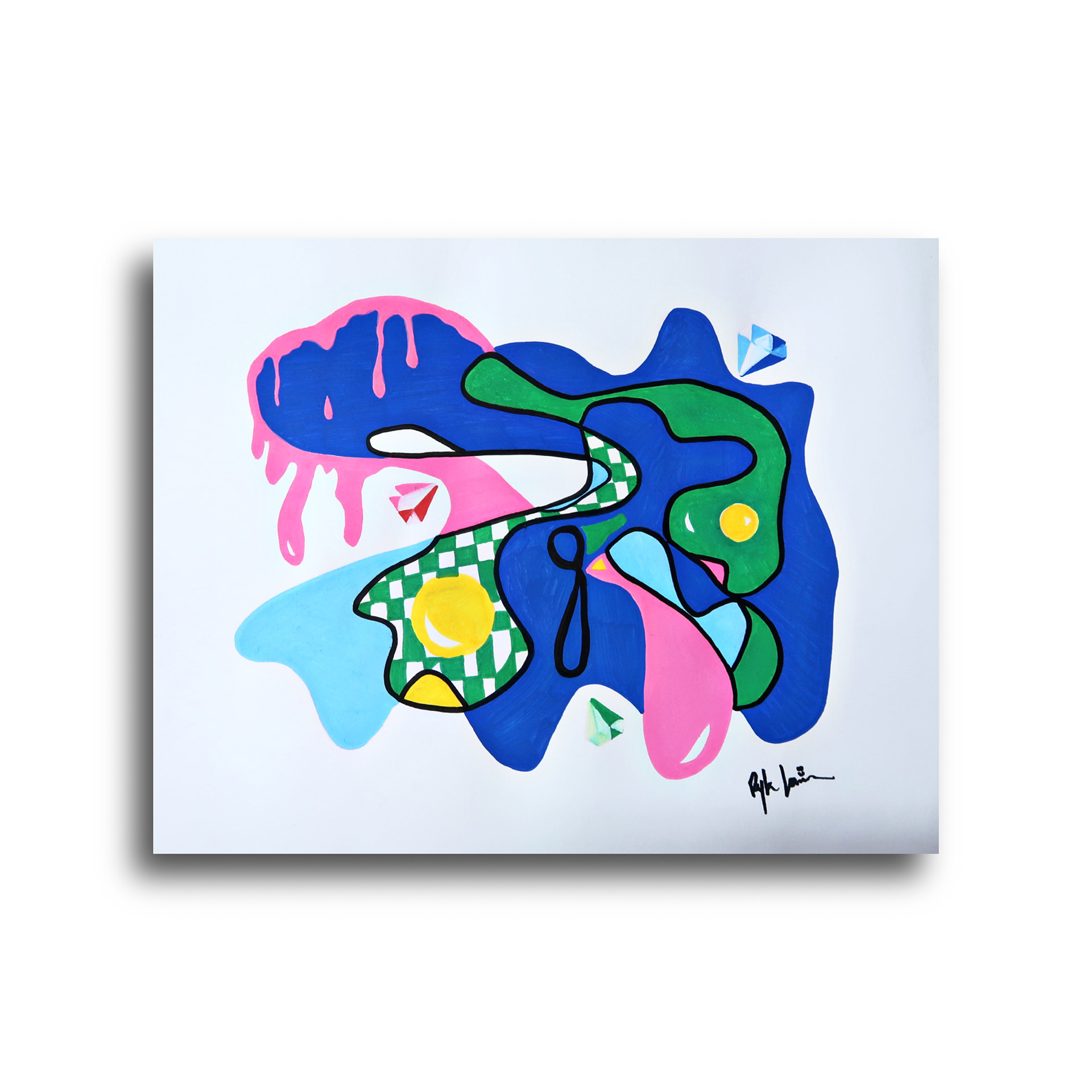 "Splurge I" 14 x 11" Acrylic Marker on 80lb Card