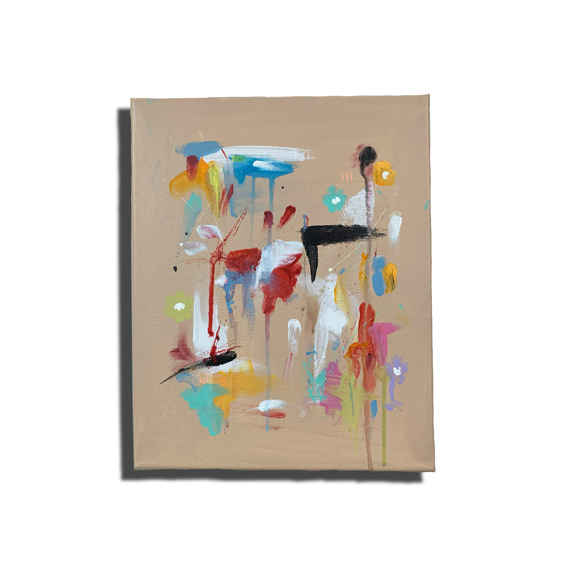 "Floral Destruction" 9 x 12" Acrylic on Canvas